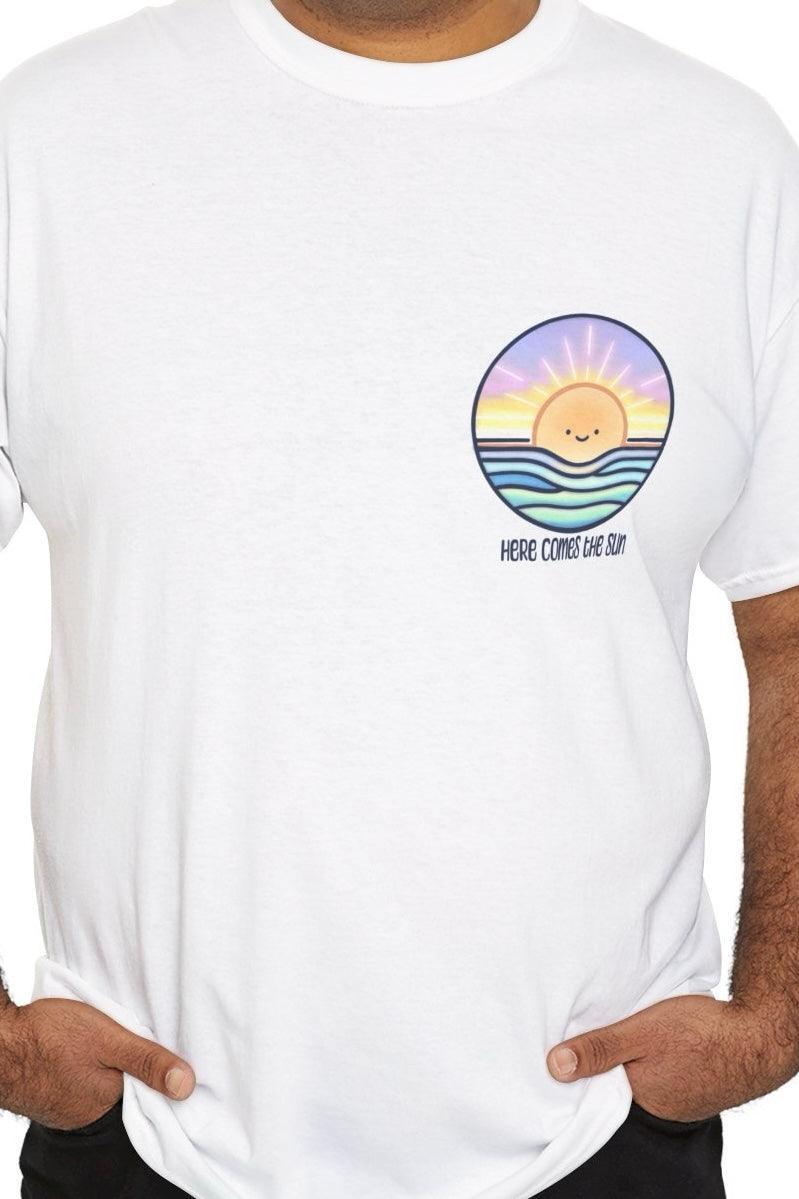 Here Comes the Sun T-Shirt | Smiling Cartoon Sun Tee - mezetto KEOLIX KEOLIX