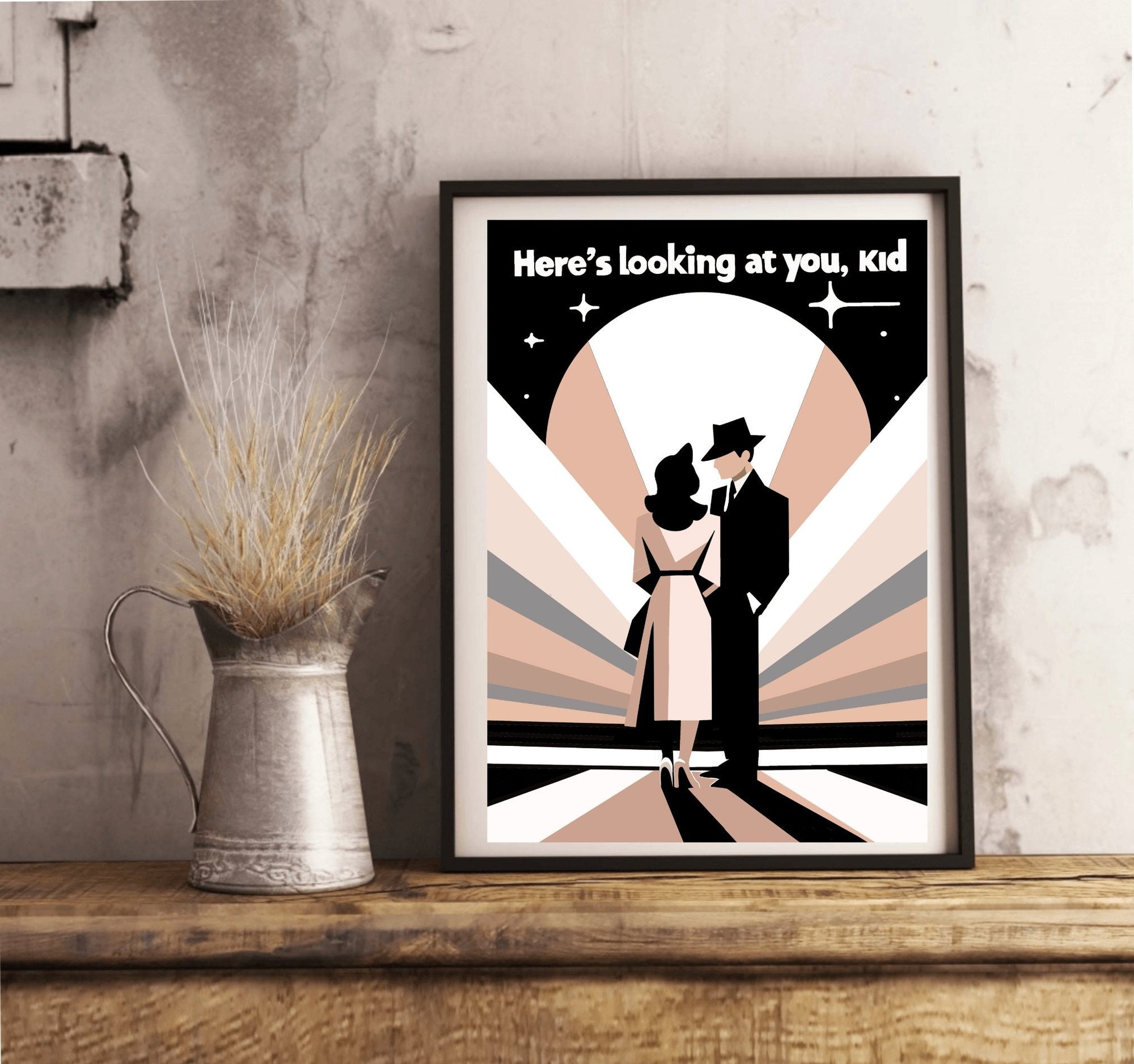 Here’s Looking at You, Kid – Casablanca Quote Print