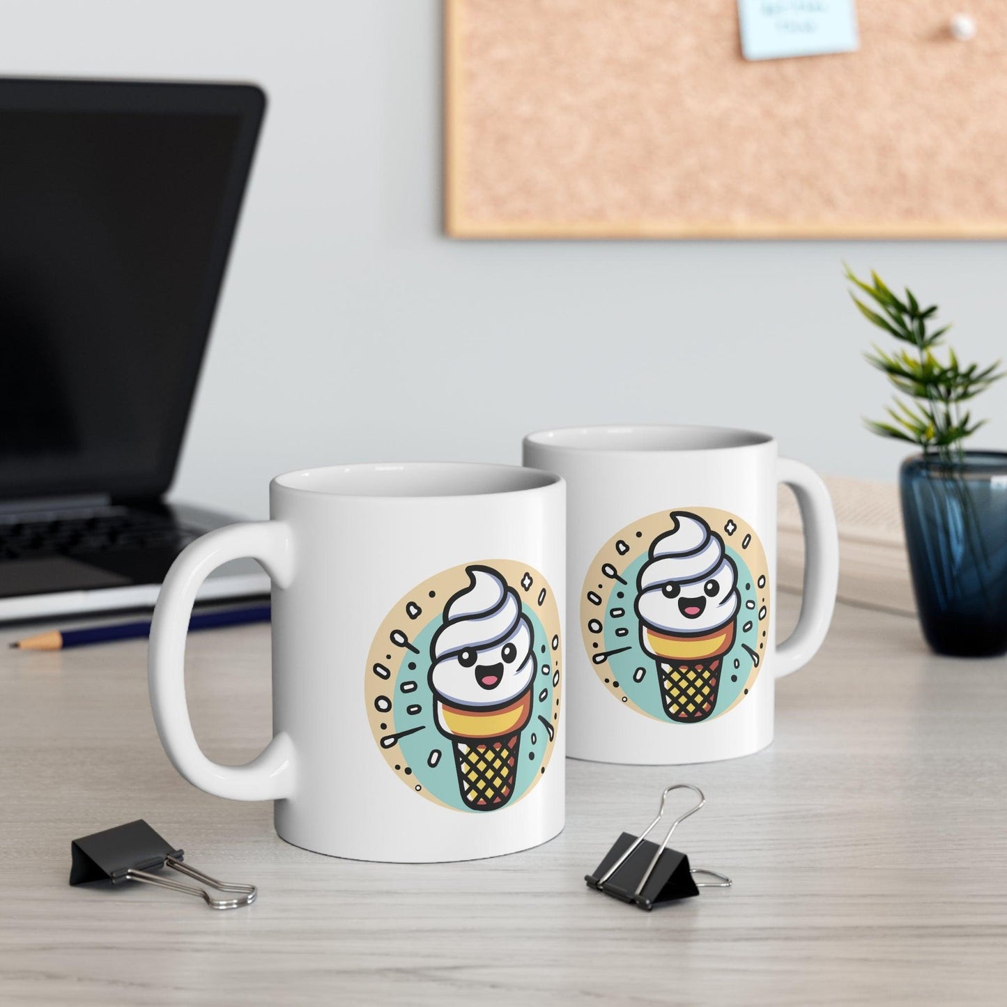 Ice - Cream Cone Cartoon Mug | Sweet 11 oz Treat - mezetto KEOLIX KEOLIX