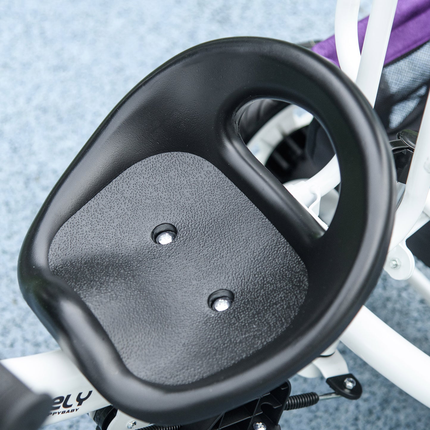 4 in 1 Kids Trike Push Bike w/ Push Handle, Canopy, 5-point Safety Belt, Storage, Footrest, Brake, for 1-5 Years in Purple | HOMCOM-6