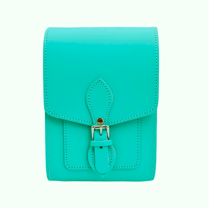 Handmade Leather Festival Phone Bag - Limpet - Shell Blue-1