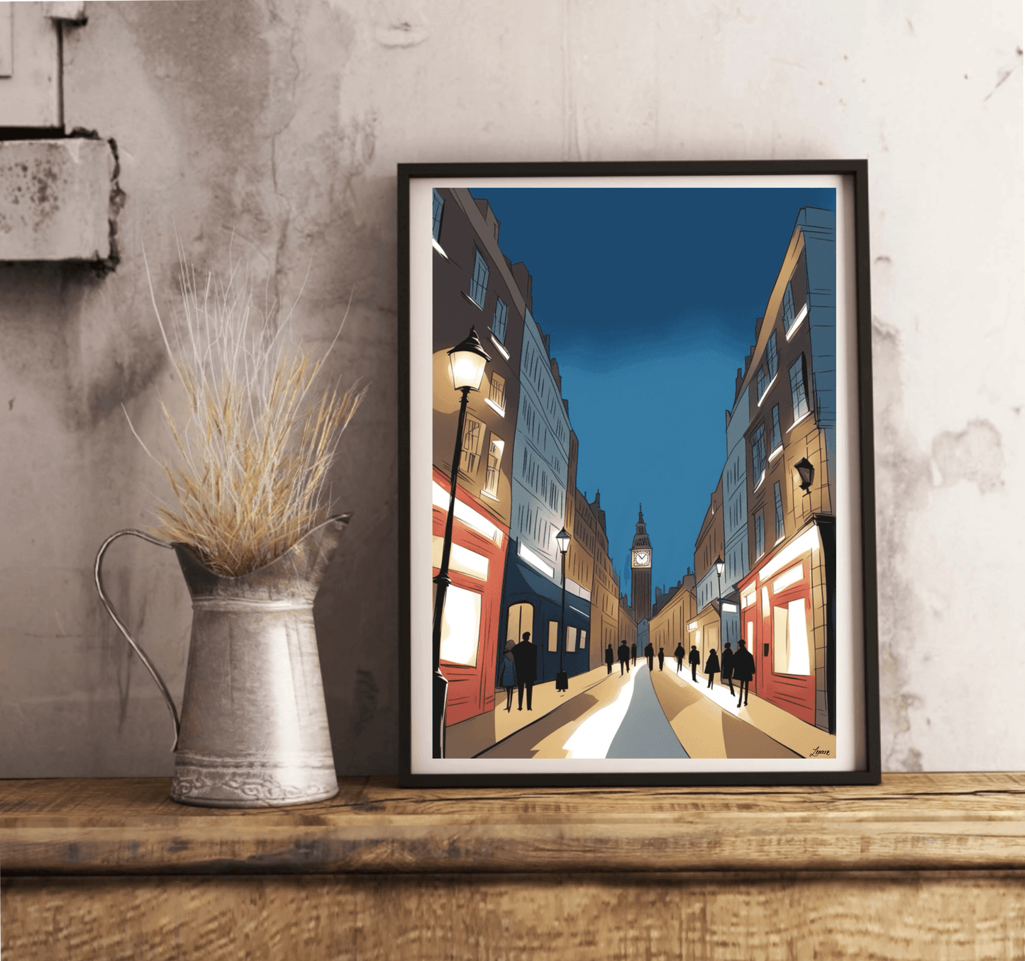 London Night Skyline Print | Starry Cityscape Wall Art - mezetto KEOLIX KEOLIX