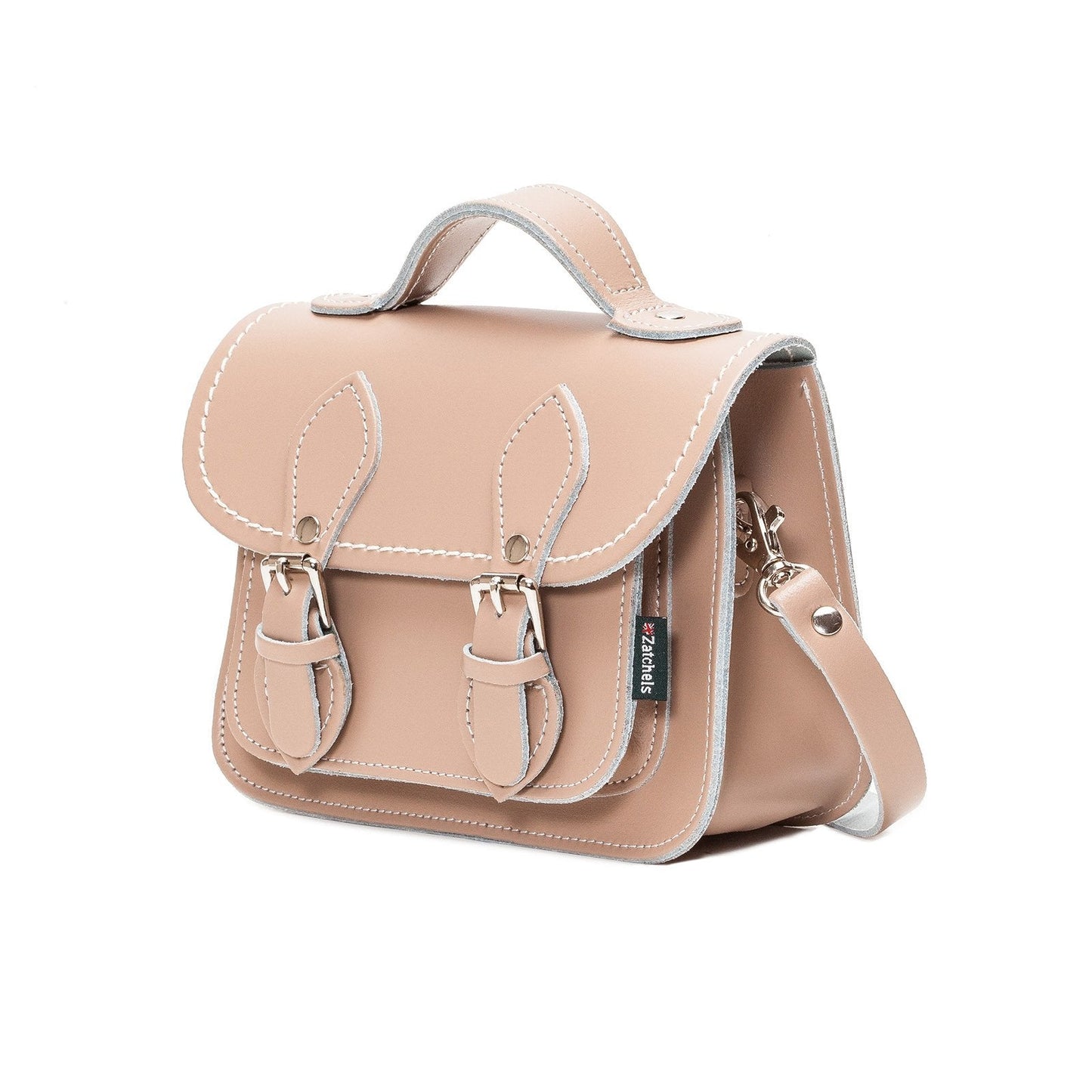 Handmade Leather Micro Satchel - Iced Coffee-2