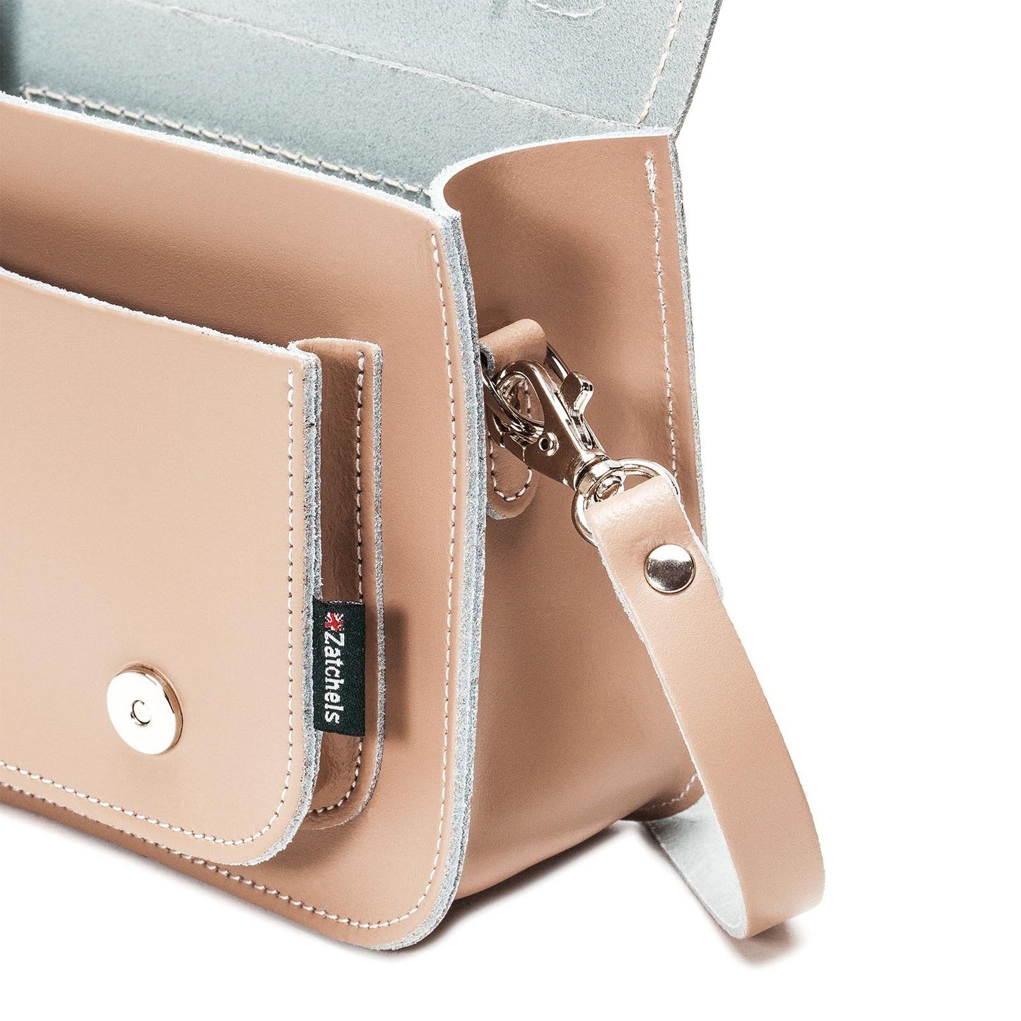 Handmade Leather Micro Satchel - Iced Coffee-3