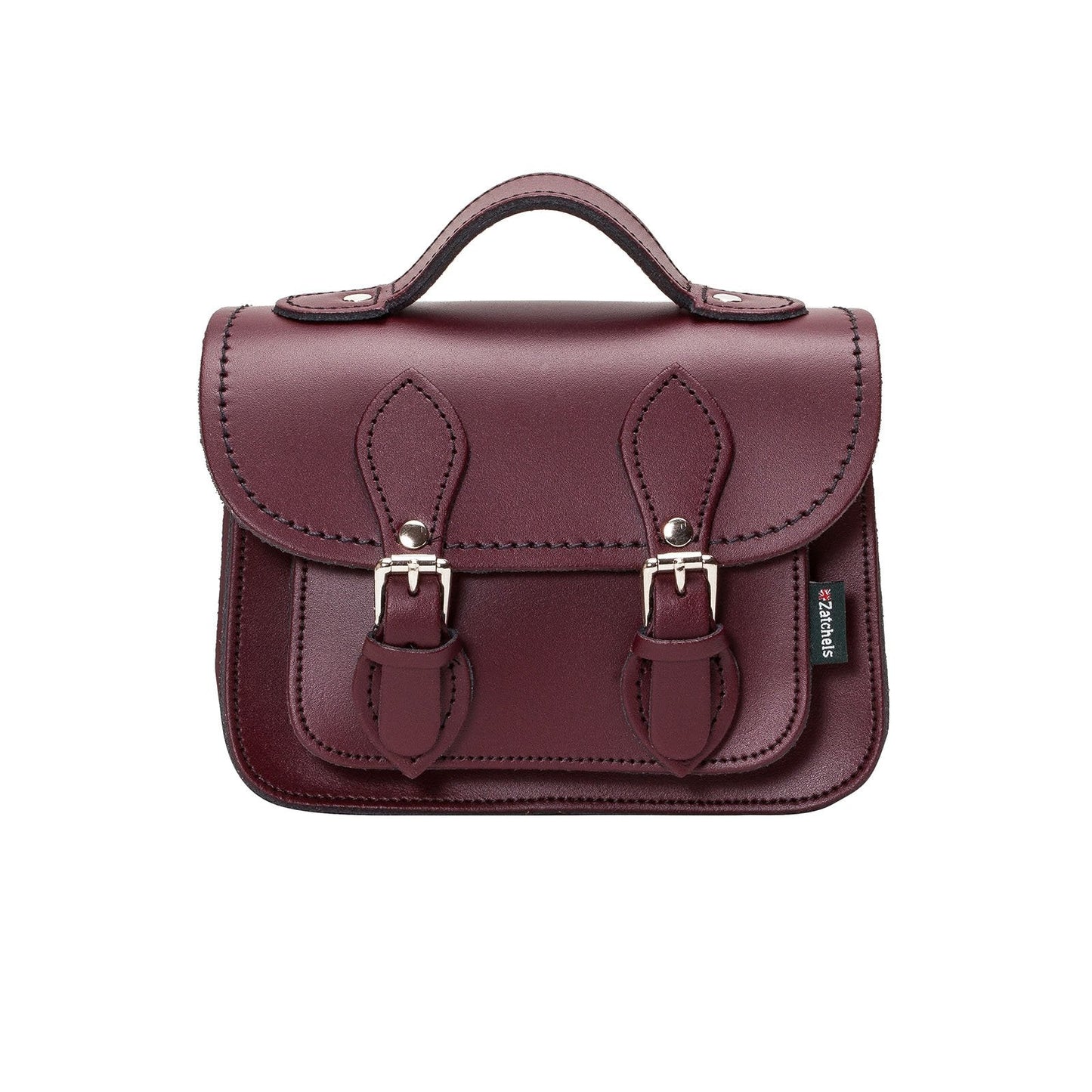 Handmade Leather Micro Satchel - Marsala Red-0