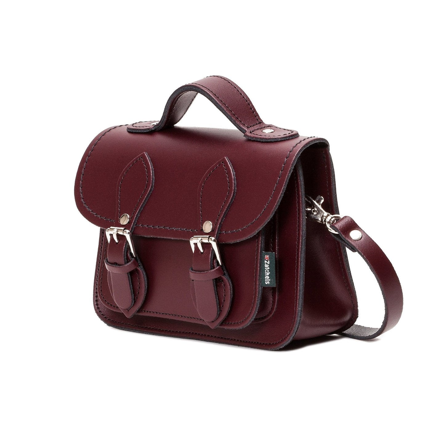 Handmade Leather Micro Satchel - Marsala Red-1