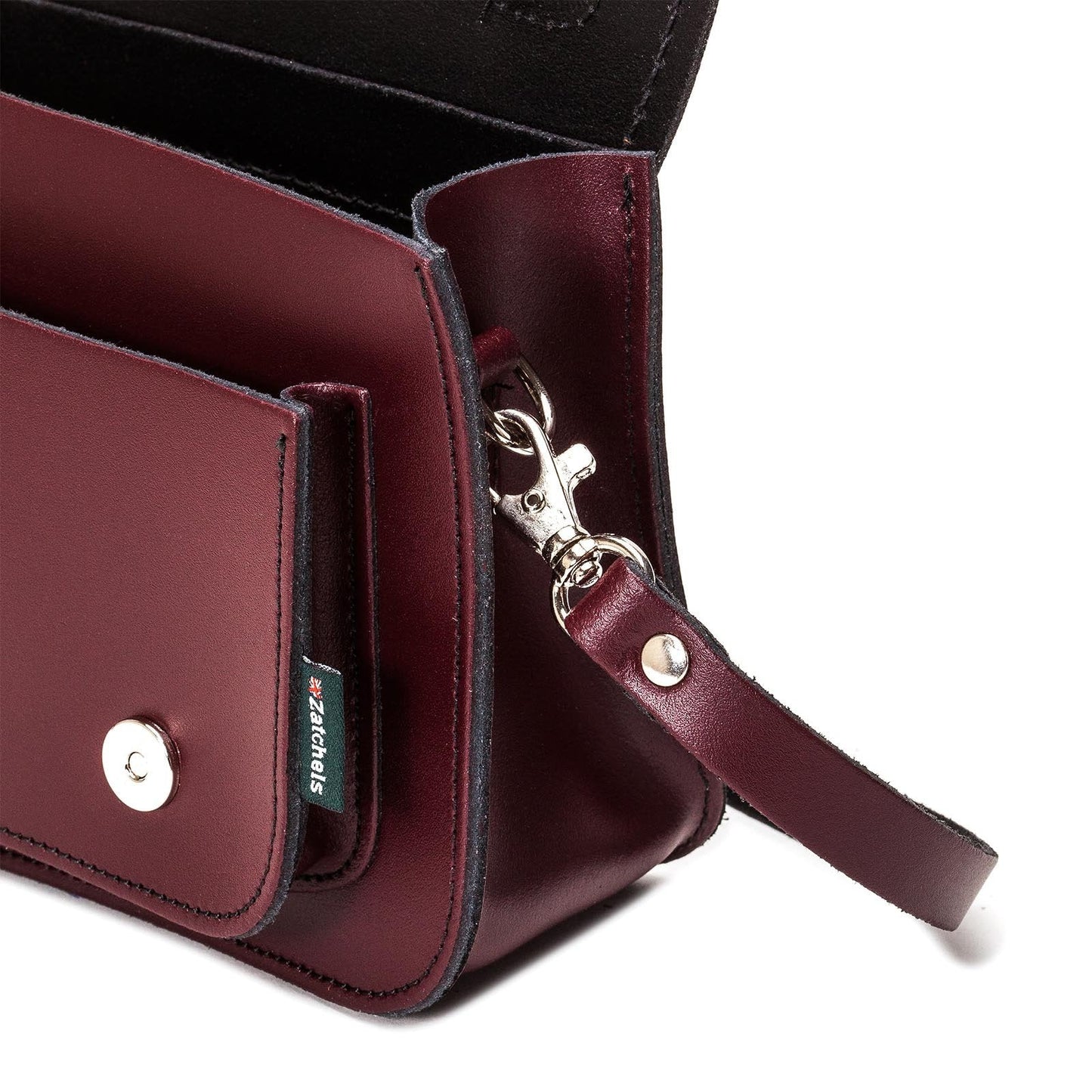 Handmade Leather Micro Satchel - Marsala Red-2