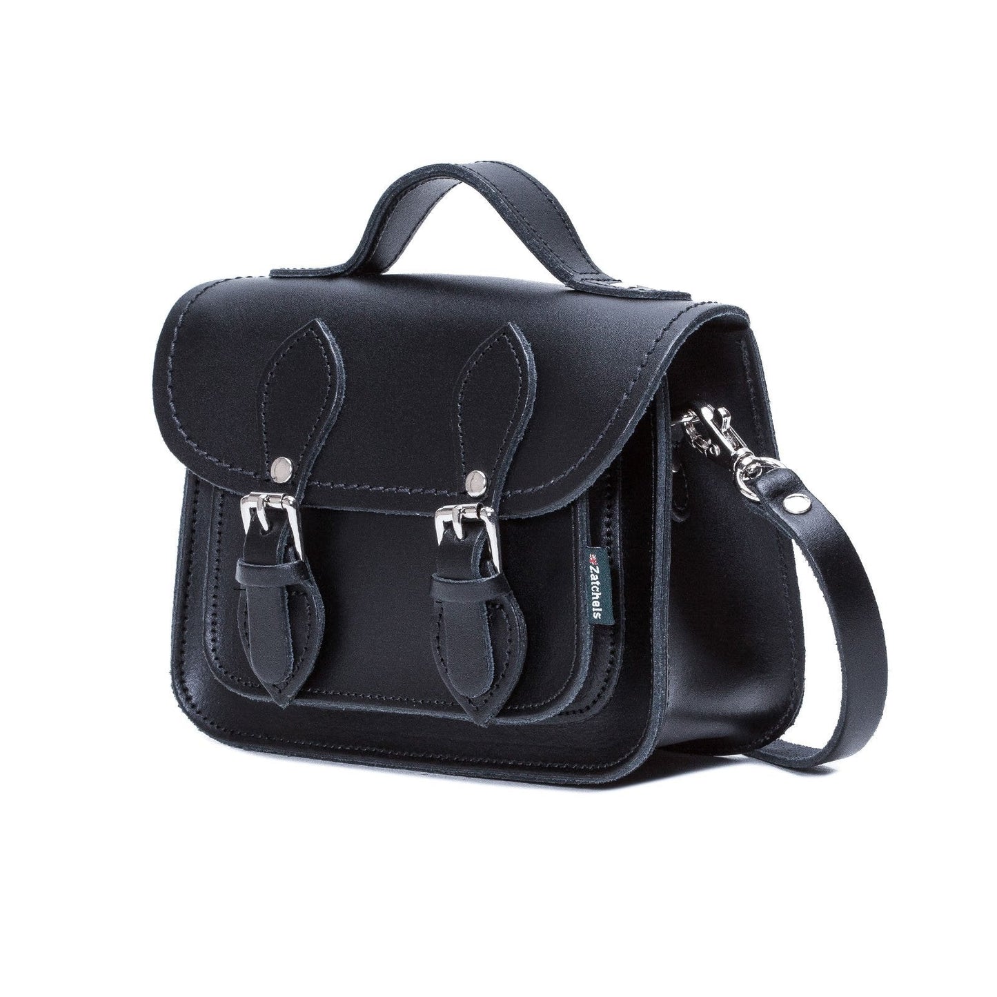Handmade Leather Micro Satchel - Navy-2