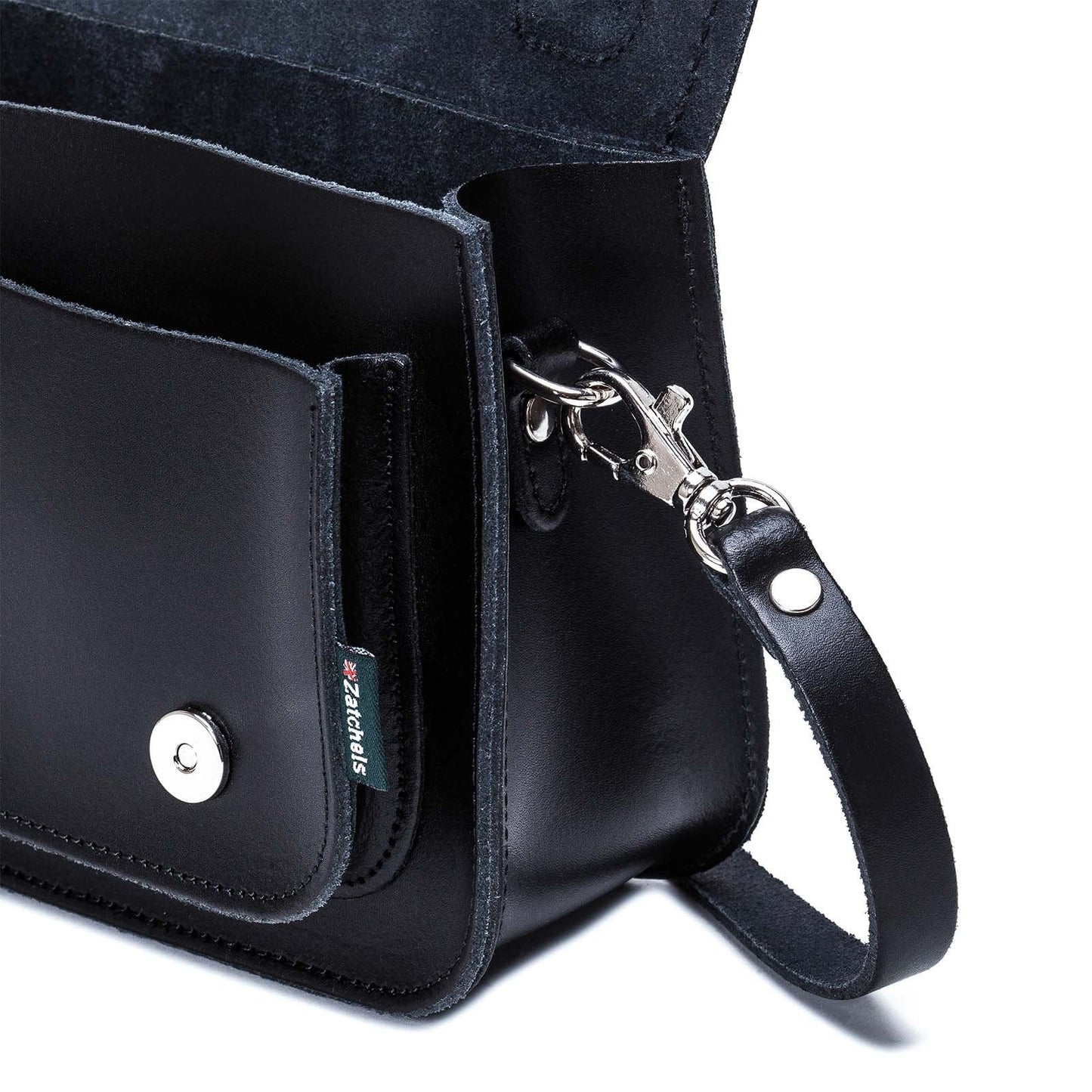 Handmade Leather Micro Satchel - Navy-3