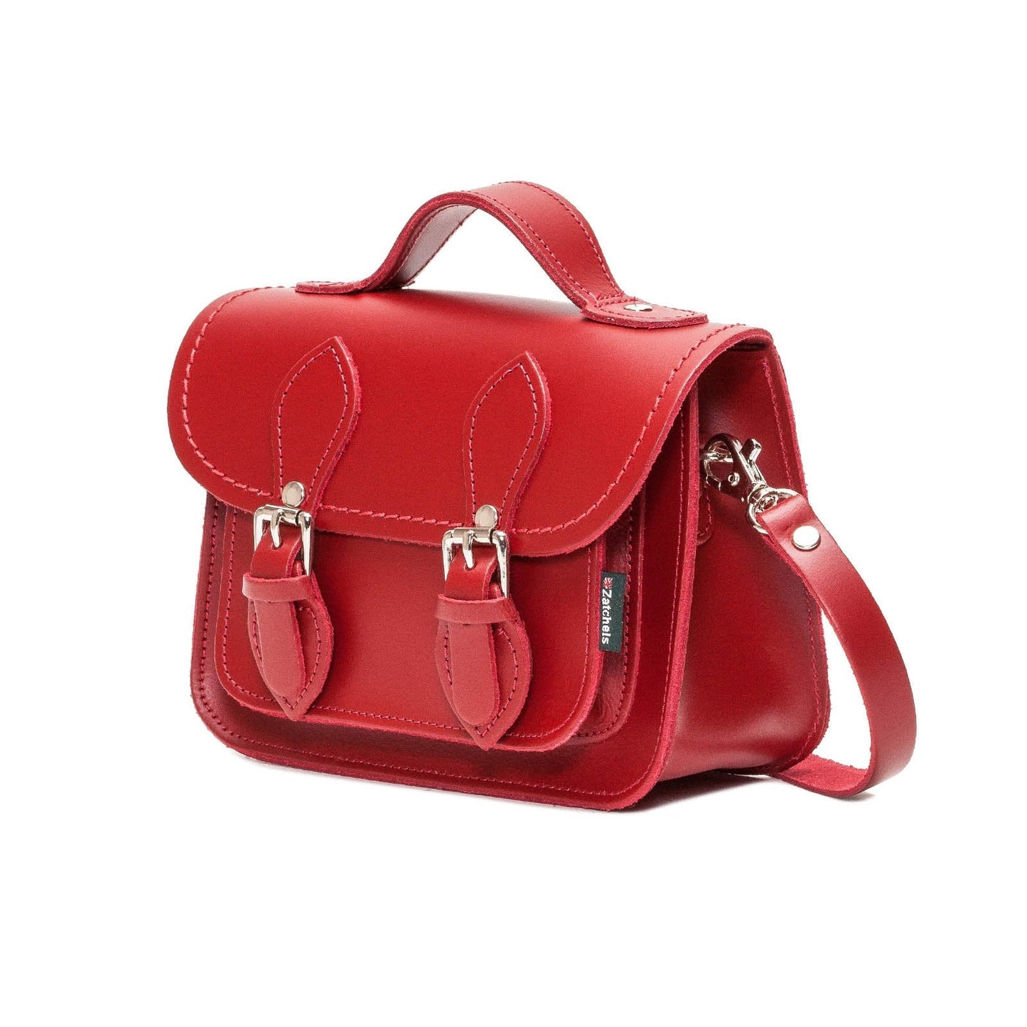 Handmade Leather Micro Satchel - Red-2