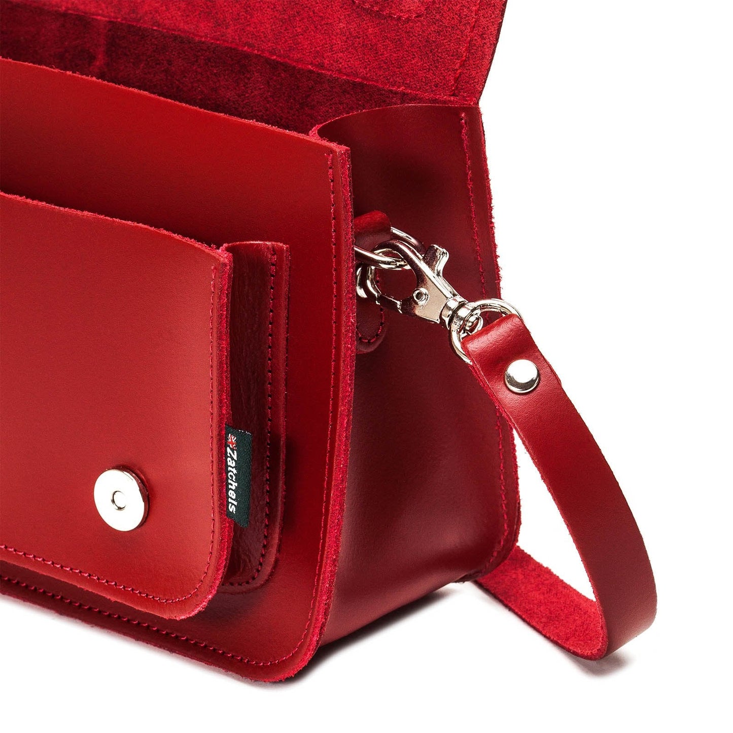 Handmade Leather Micro Satchel - Red-3