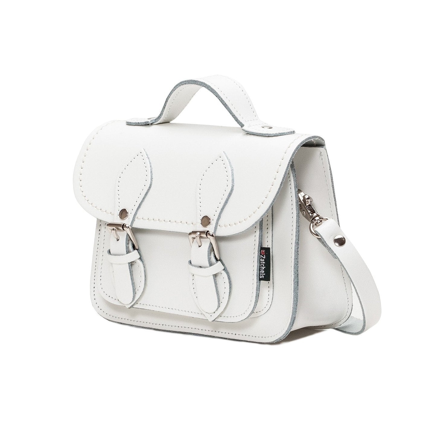 Handmade Leather Micro Satchel - White-1