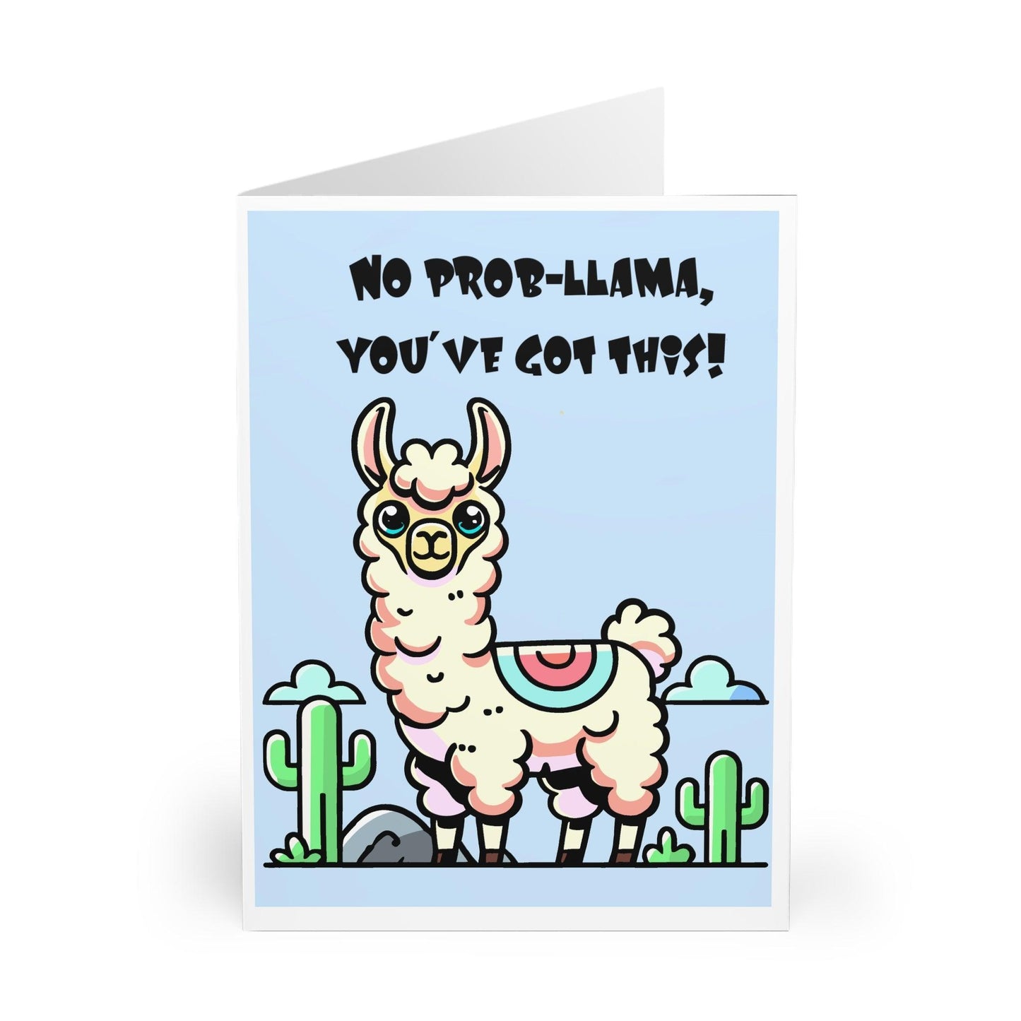 No Prob - llama – Encouragement Card with Cute Pastel Llama - mezetto KEOLIX KEOLIX