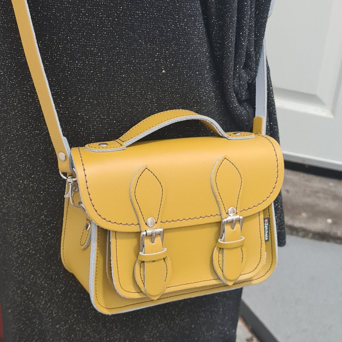 Handmade Leather Micro Satchel - Yellow Ochre-3