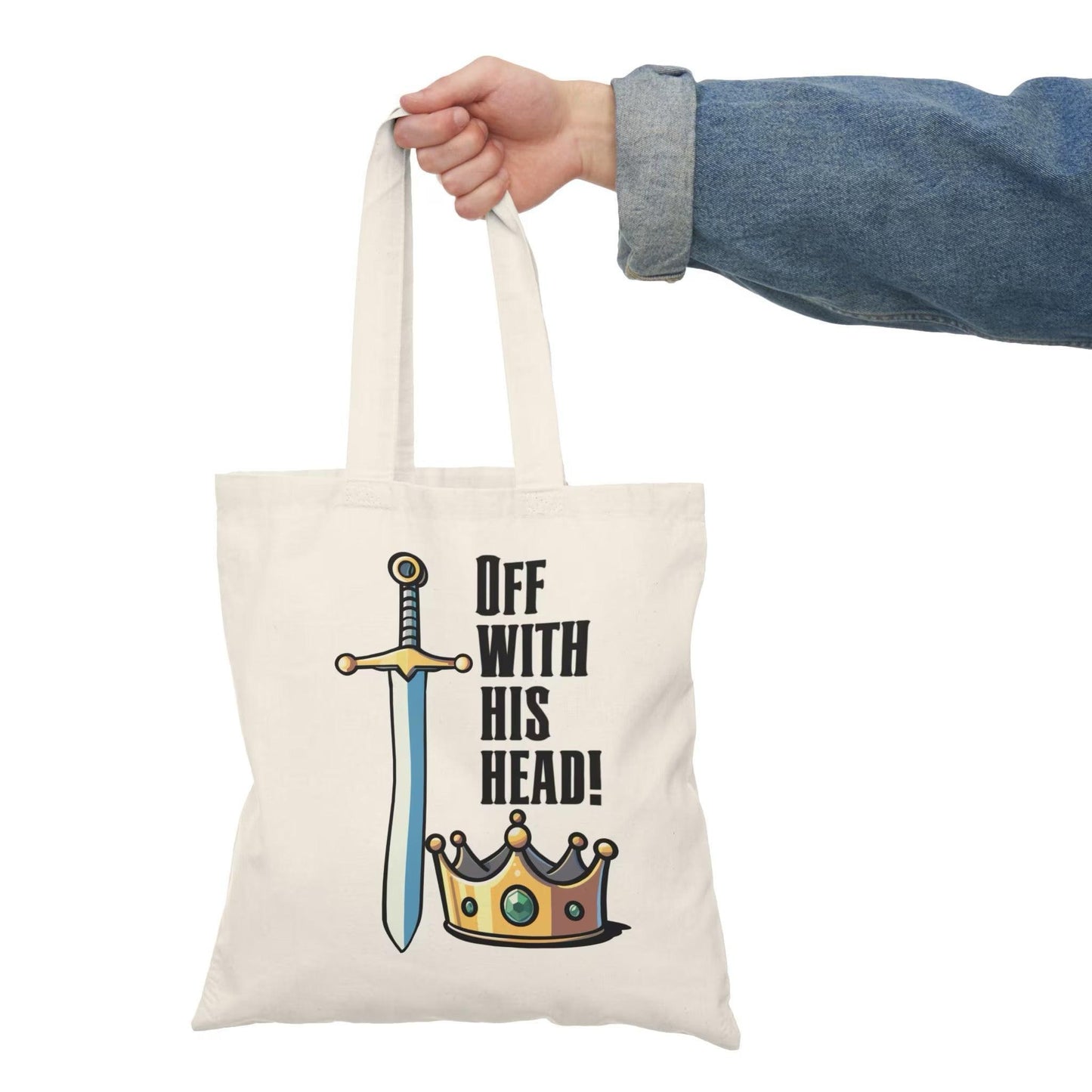 Off With His Head Tote Bag – Sword & Crown Design - mezetto KEOLIX KEOLIX