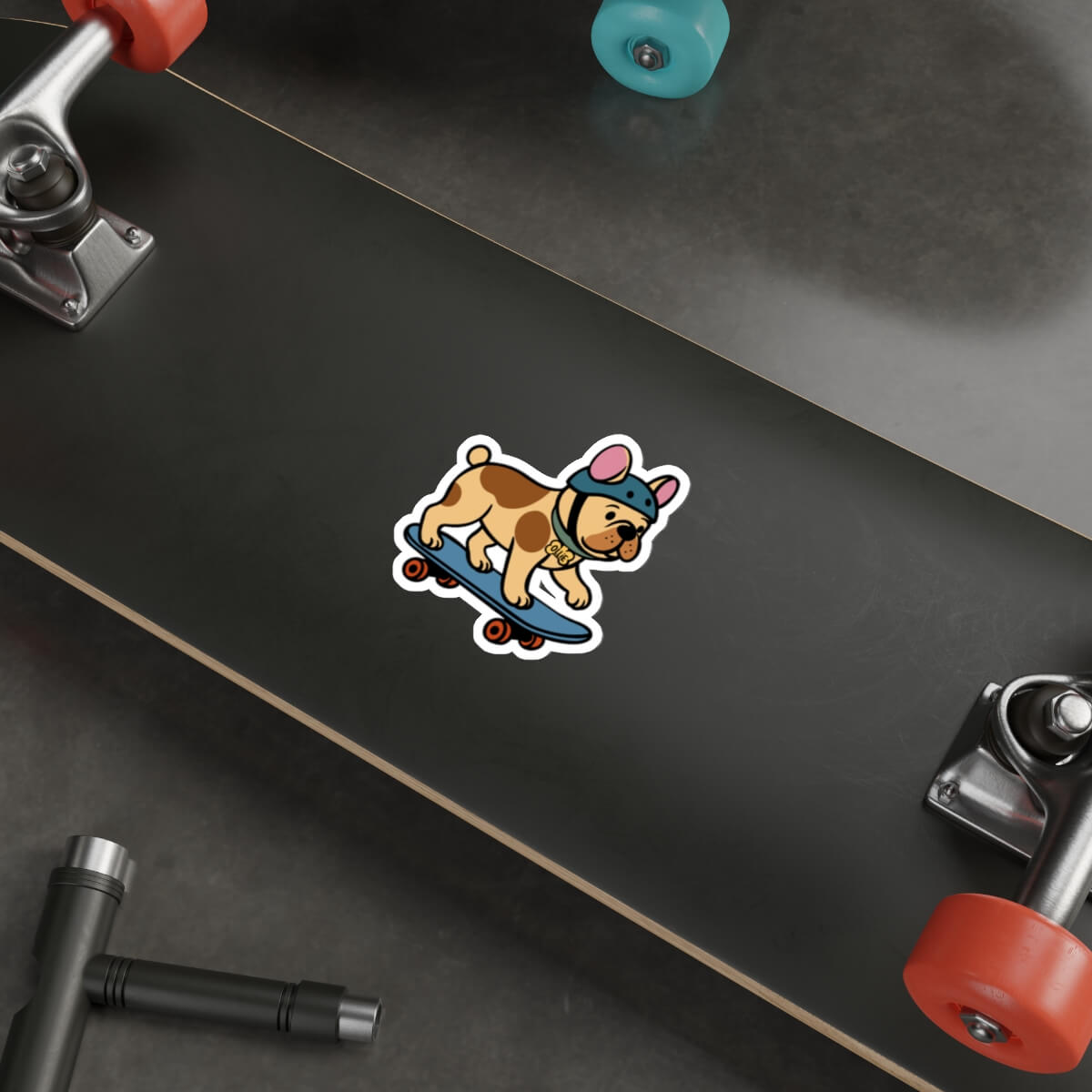 Ollie the Skater Bulldog Sticker – Funny Dog Vinyl Sticker - mezetto KEOLIX KEOLIX