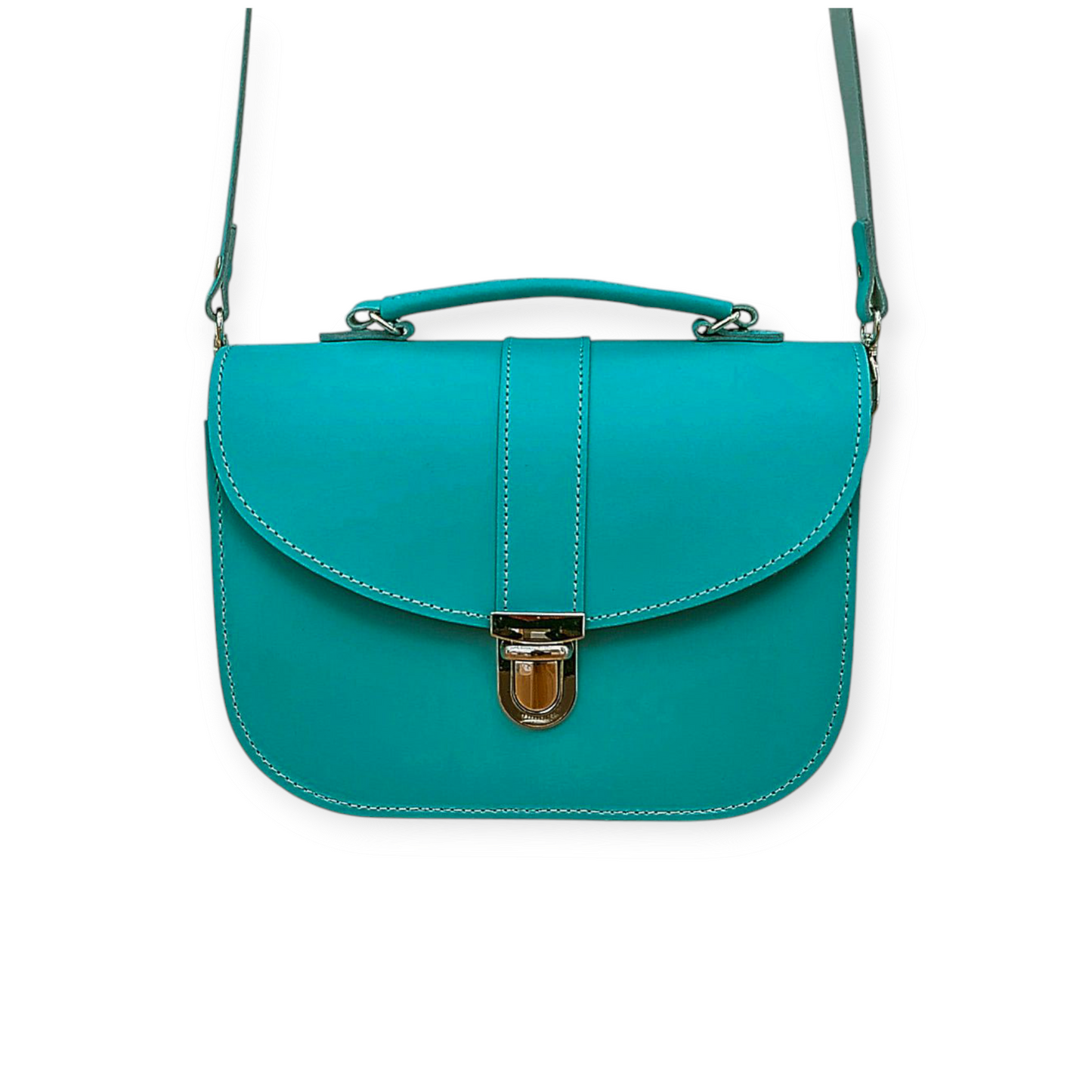 Olympia Handmade Leather Bag - Teal-3