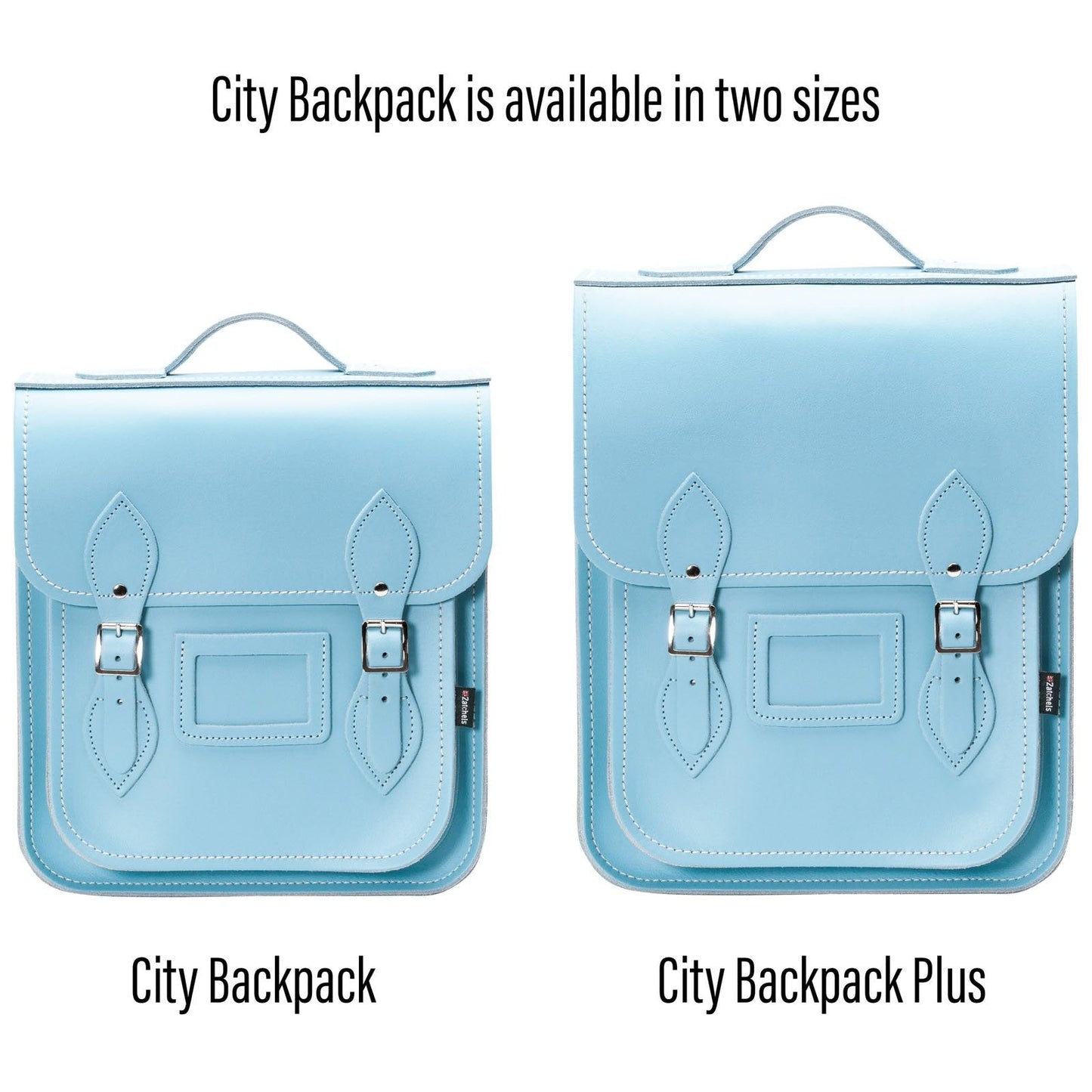 Handmade Leather City Backpack - Pastel Baby Blue-4