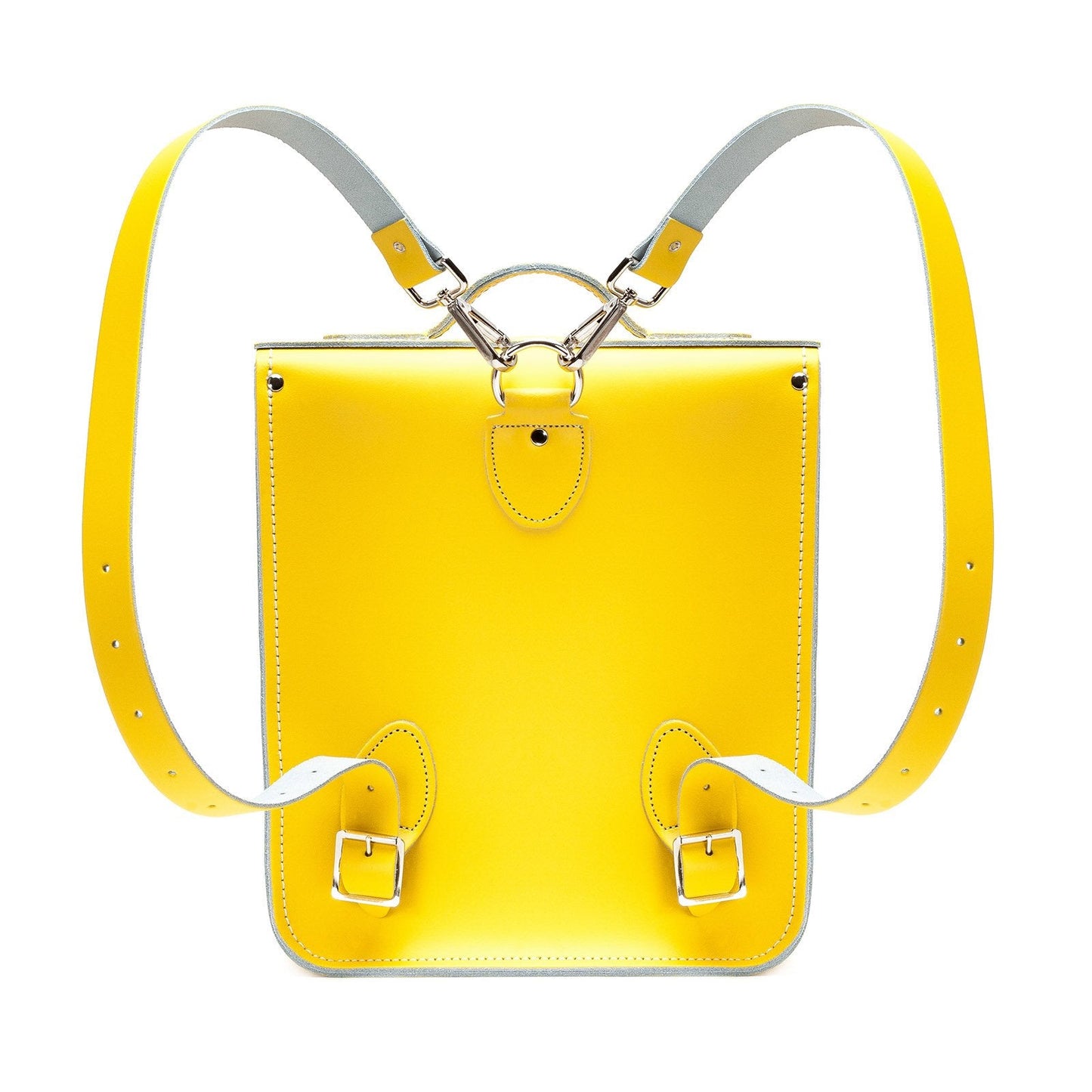 Handmade Leather City Backpack - Pastel Daffodil Yellow-2