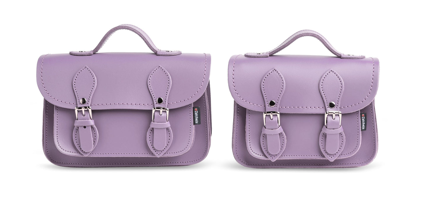 Handmade Leather Micro Satchel - Pastel Violet-4