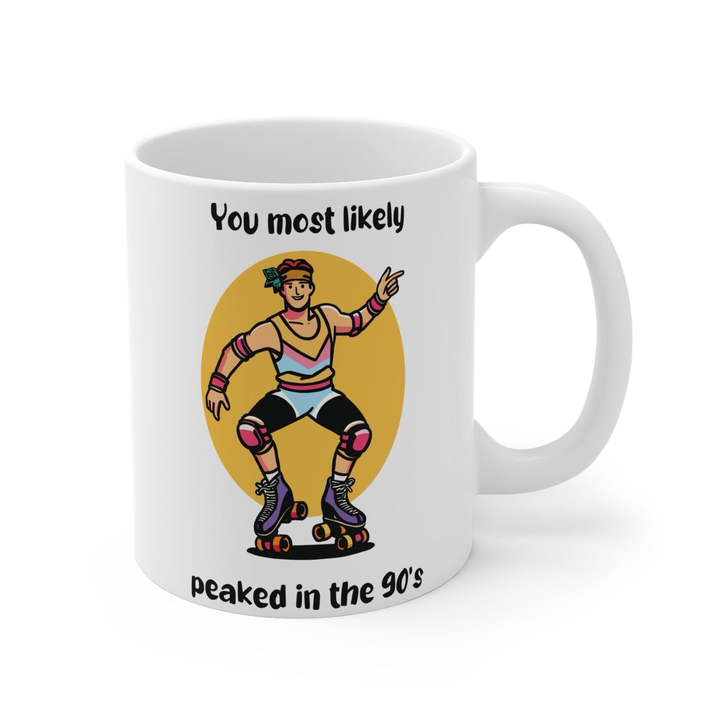 Peaked in the 90s Mug – Retro Roller Disco Vibes - mezetto KEOLIX KEOLIX