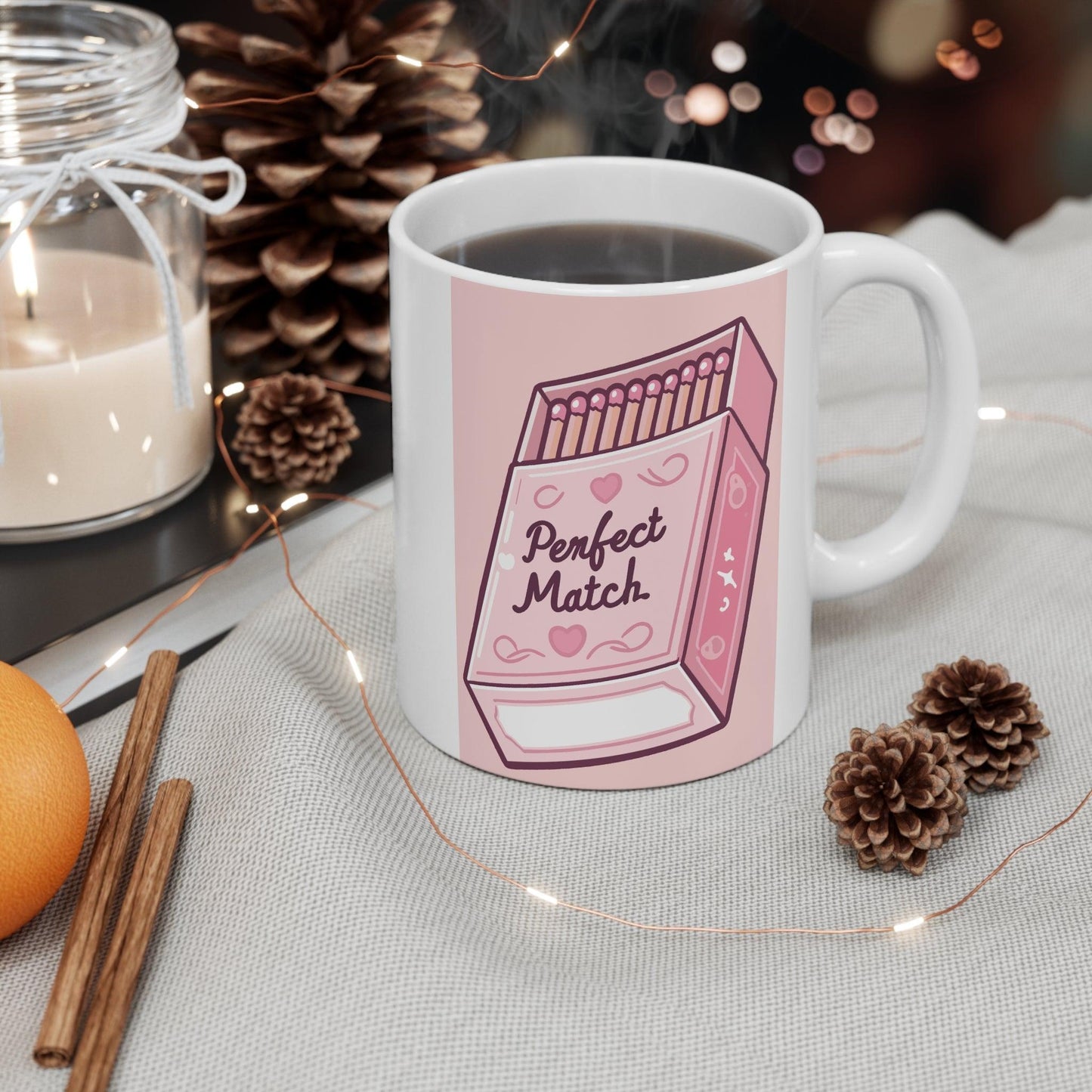 Perfect Match Pink Matchbox Mug | Cute 11 oz Gift - mezetto KEOLIX KEOLIX