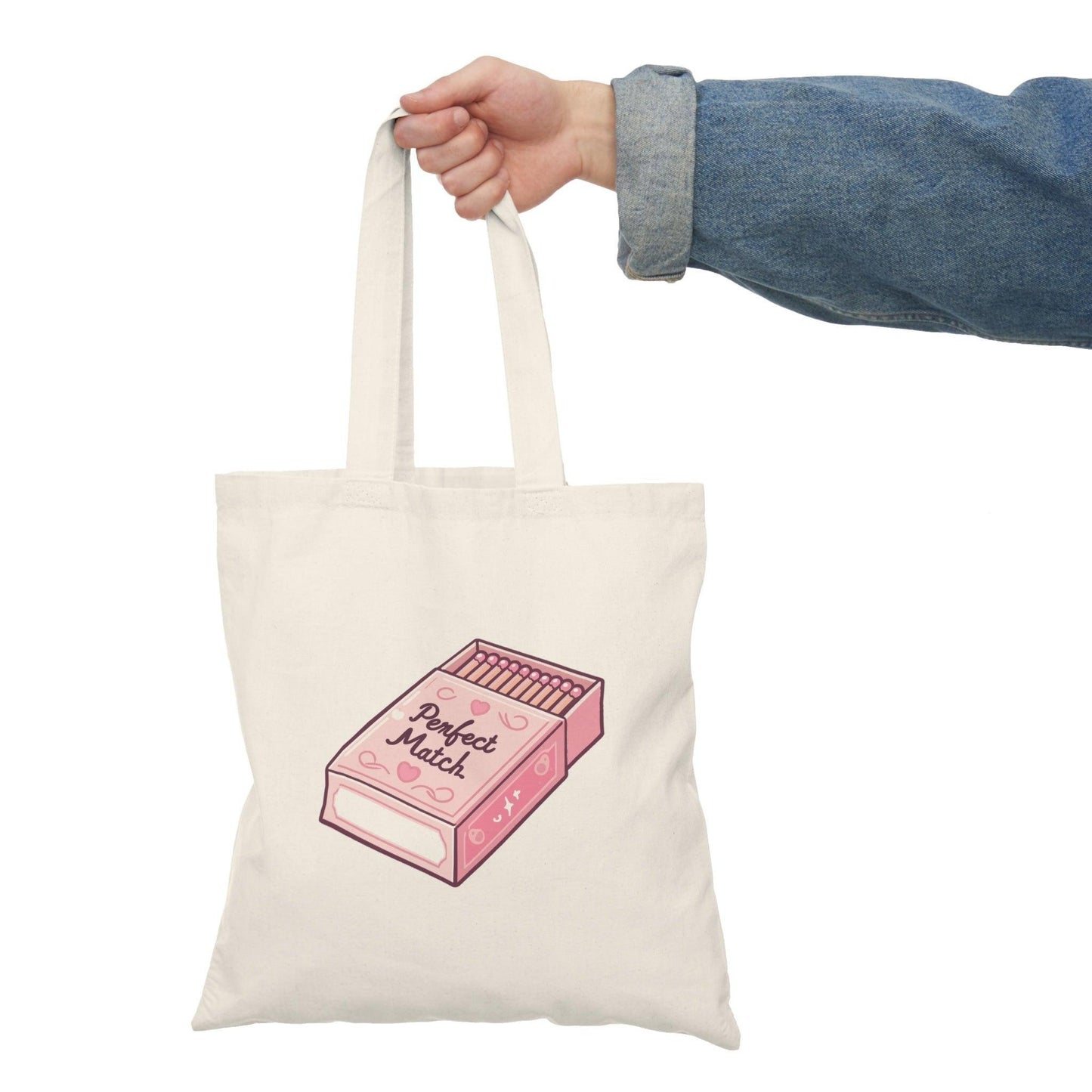 Perfect Match Tote Bag | Funny Pink Matchbox Design - mezetto KEOLIX KEOLIX