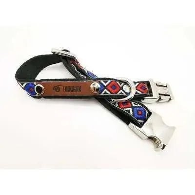 "Personalised Blue Elegance Designer Dog Collar: Stylish & Durable"-2