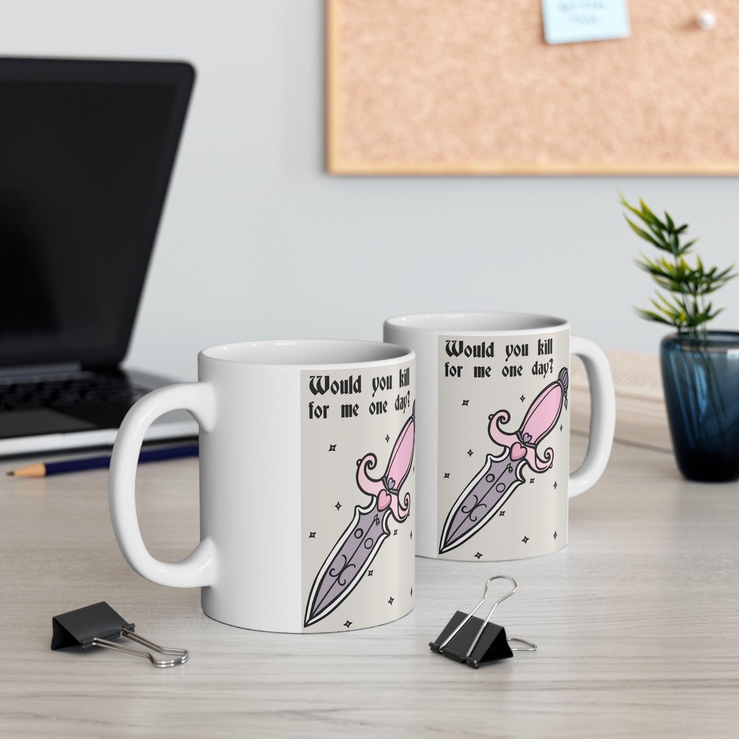 Pink Dagger Mug| “Would You Kill for Me One Day? - mezetto KEOLIX KEOLIX
