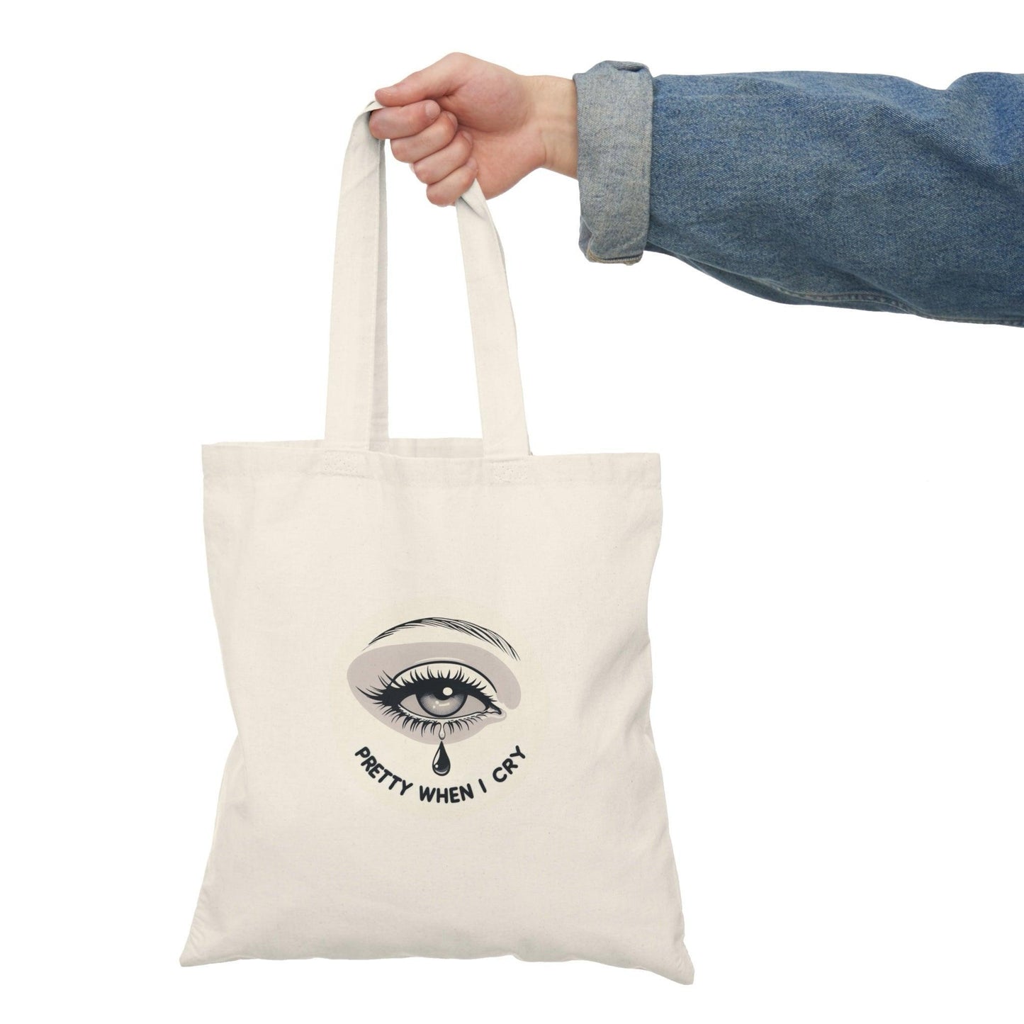 Pretty When I Cry Tote – Emotional Art Cotton Bag - mezetto KEOLIX KEOLIX