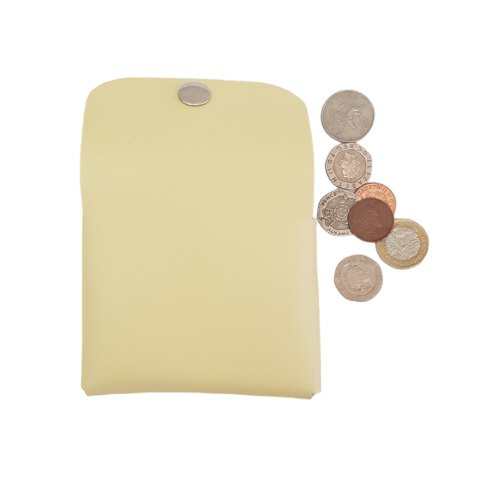 Handmade Leather Simple Coin Purse - Primrose Yellow-3