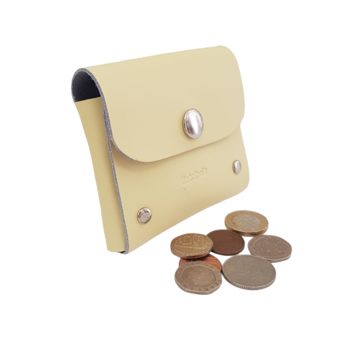 Handmade Leather Simple Coin Purse - Primrose Yellow-1