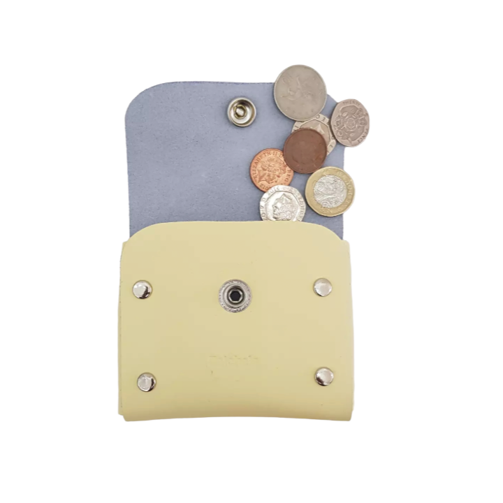 Handmade Leather Simple Coin Purse - Primrose Yellow-2