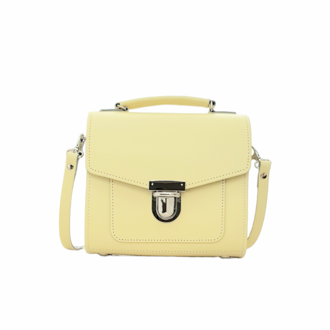 Handmade Leather Sugarcube Handbag - Primrose Yellow-0