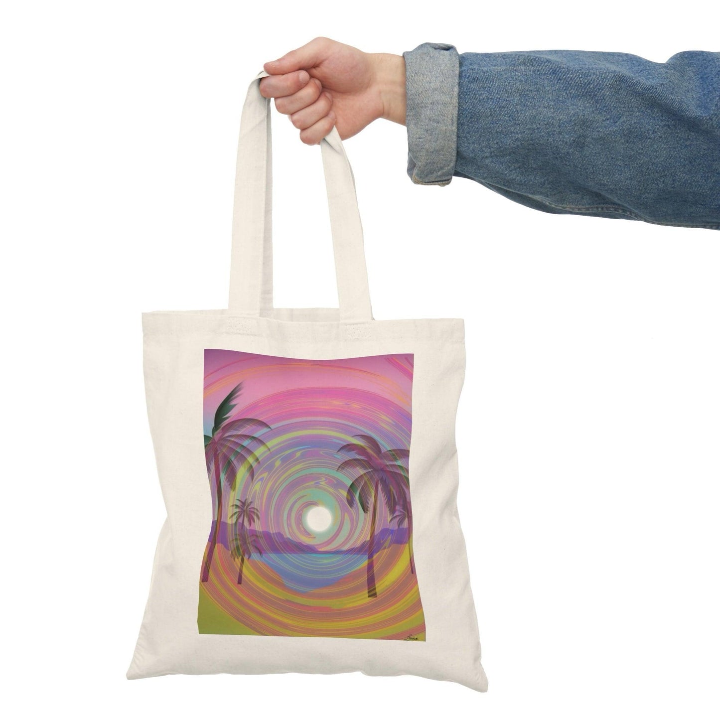 Psychedelic Beach Tote – Vibrant Pink Palm Tree Bag - mezetto KEOLIX KEOLIX