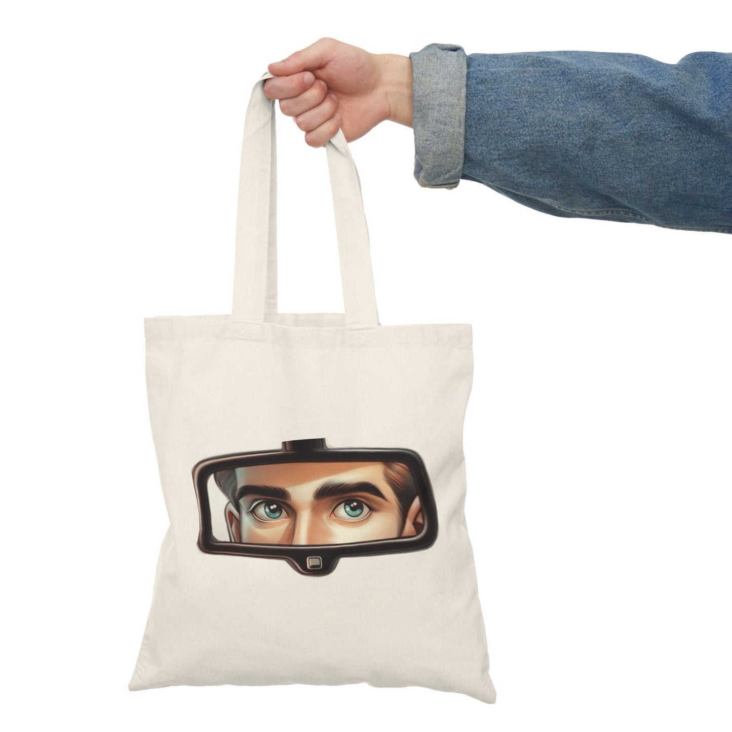 Rearview Gaze Tote Bag – Eyes in Mirror Symbolic Design - mezetto KEOLIX KEOLIX