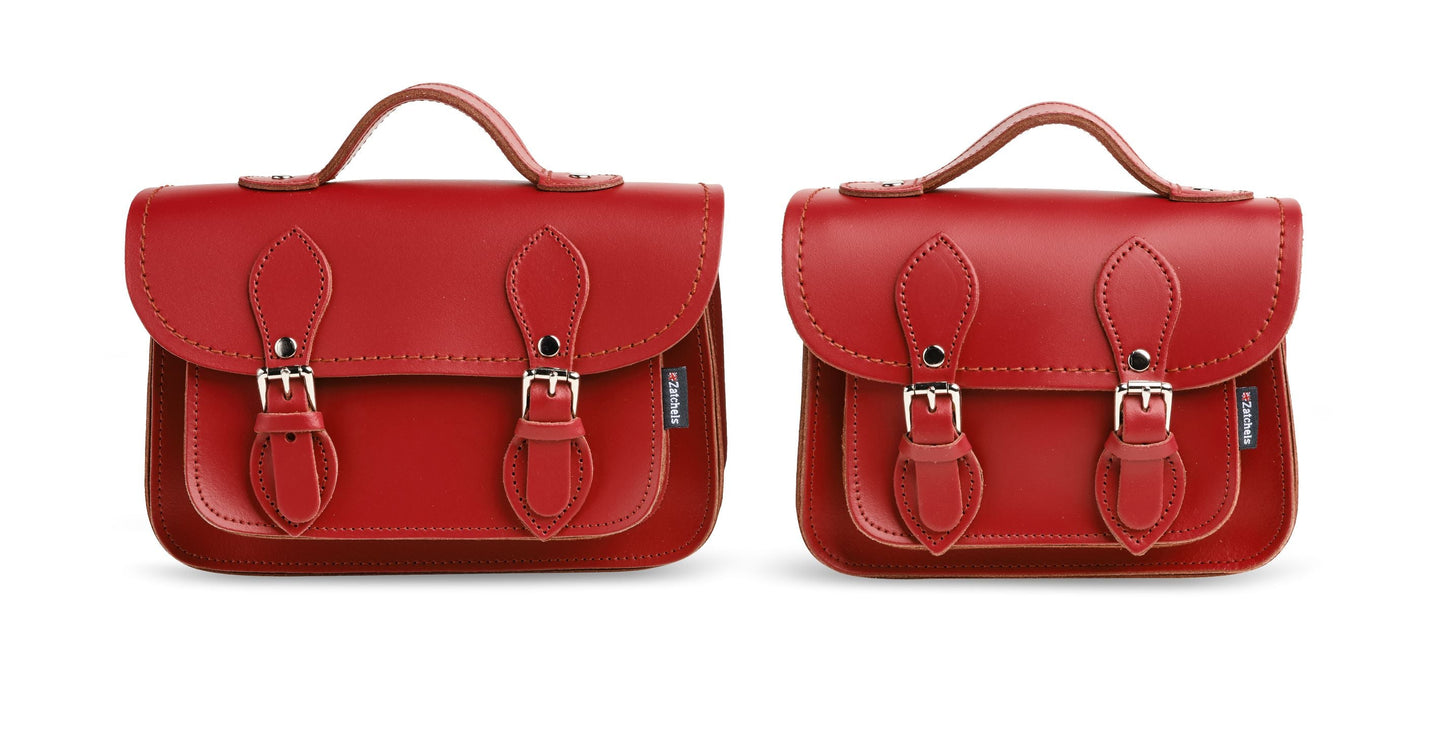 Handmade Leather Micro Satchel - Red-1