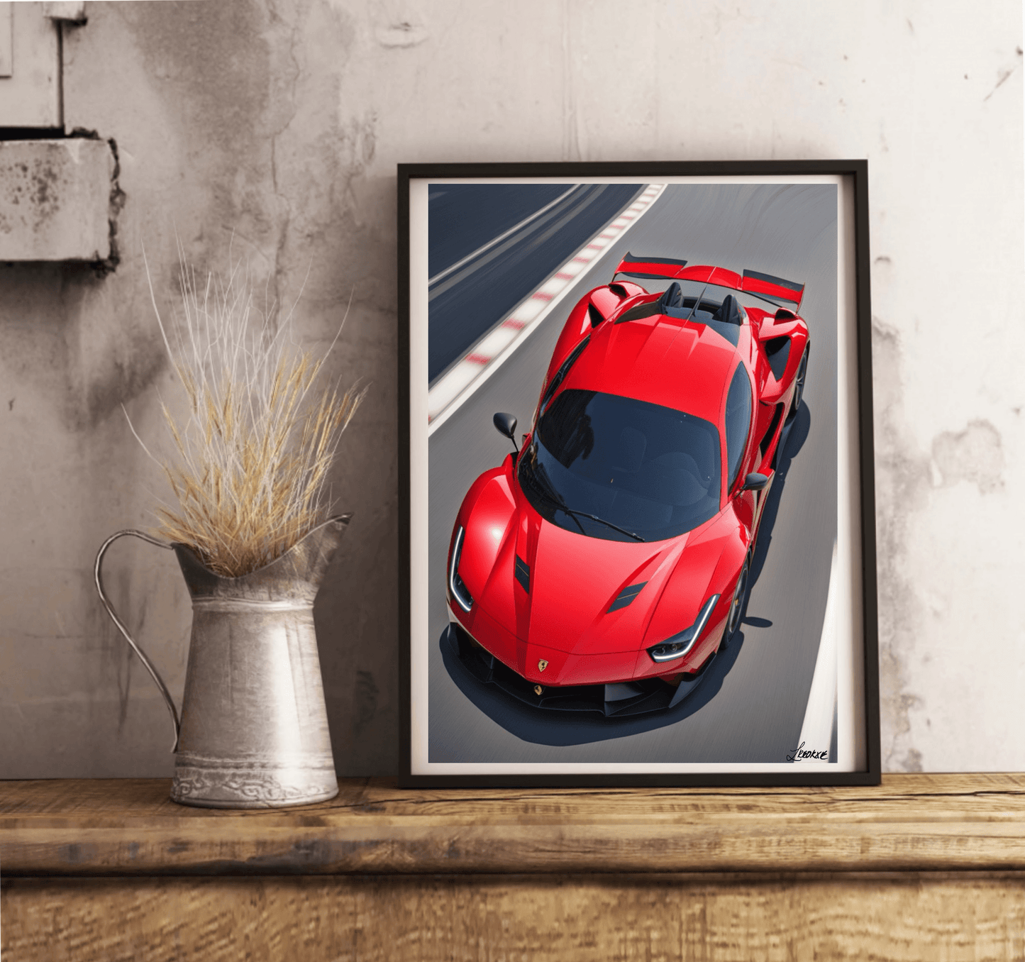 Red Supercar Wall Art | Italian Speed Print for Car Lovers - mezetto KEOLIX KEOLIX