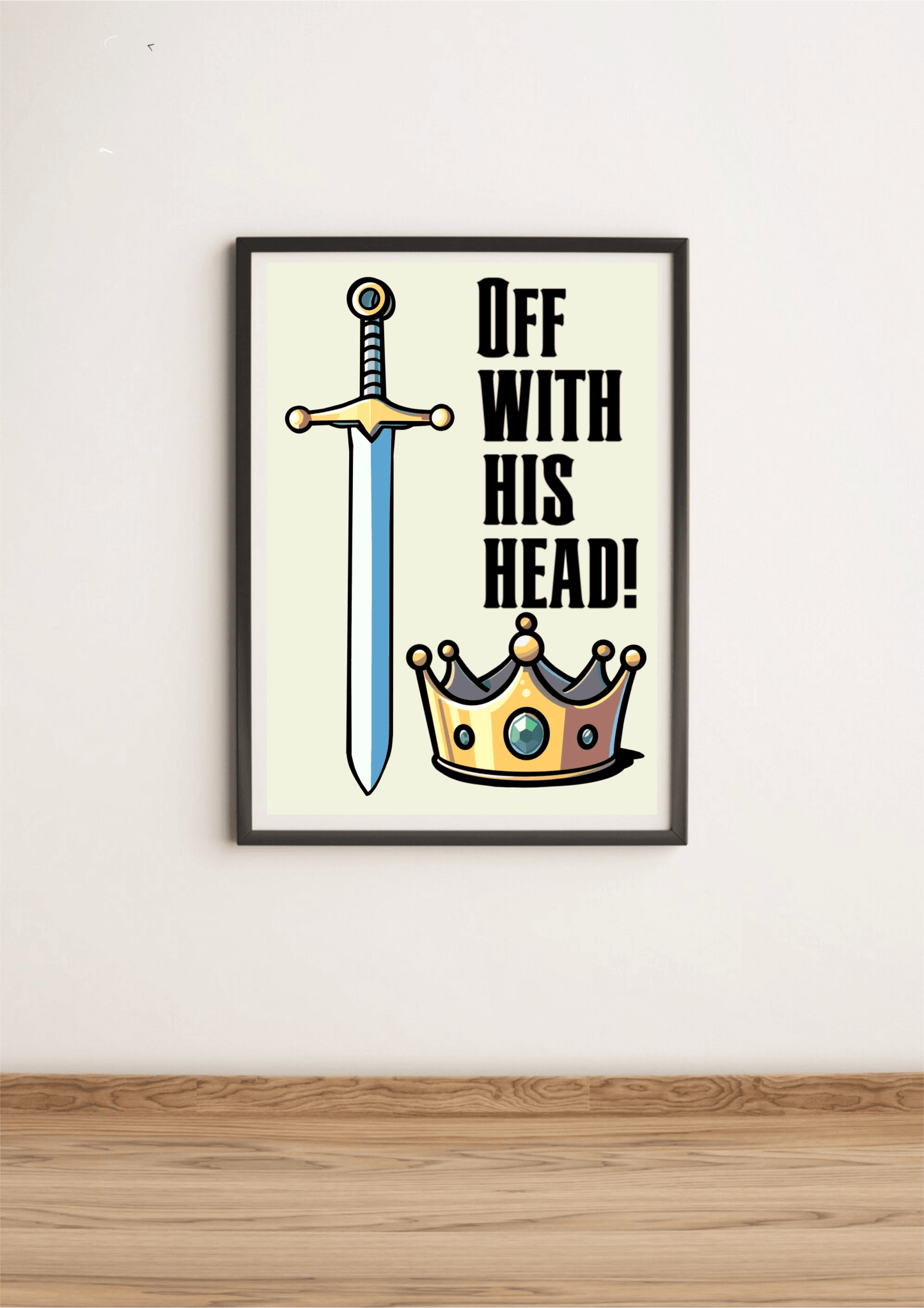 Regal Reprisal – Bold Sword and Crown Royalty Art Print - mezetto KEOLIX KEOLIX