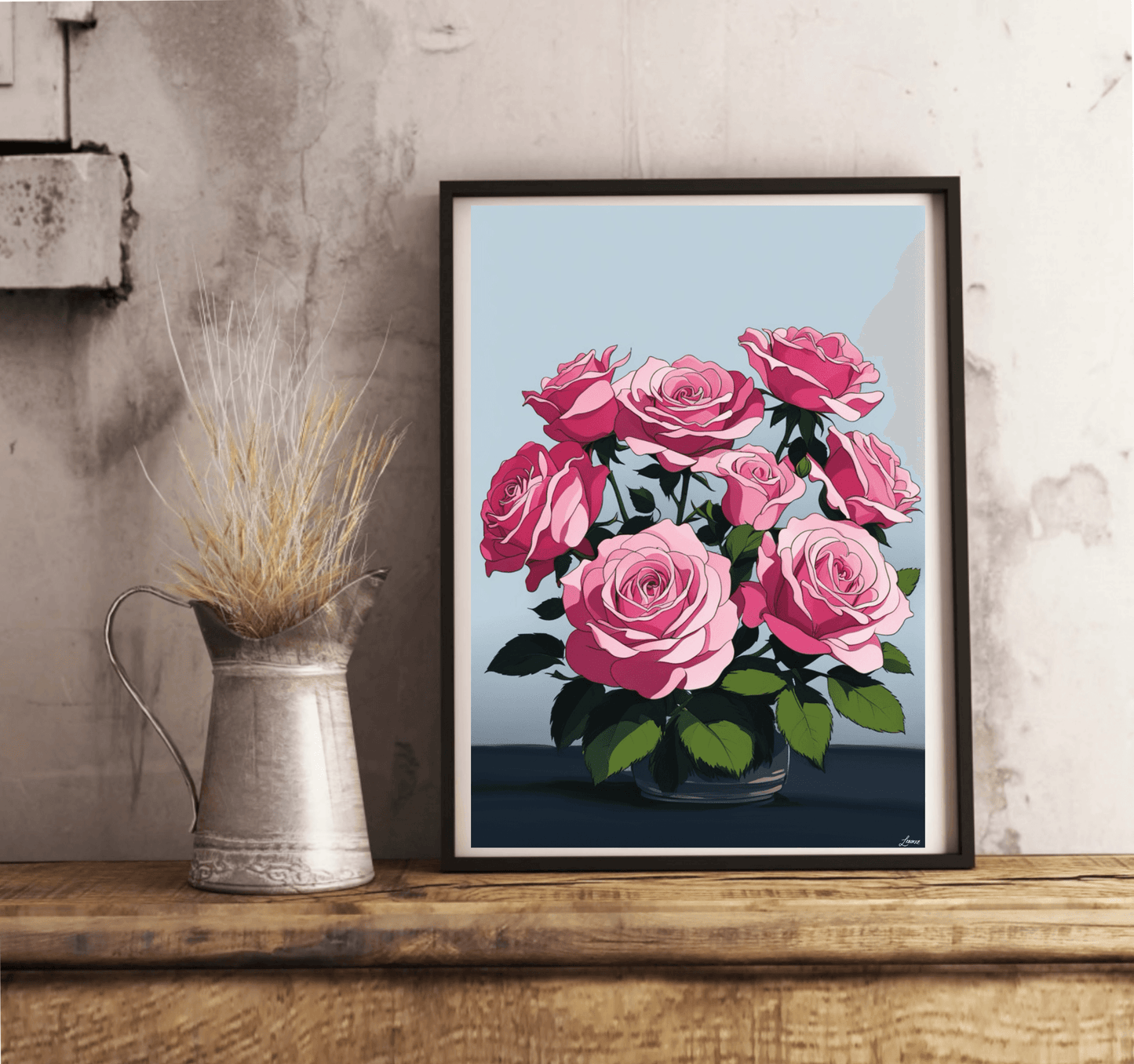 Romantic Rose Print | Elegant Floral Wall Art A3 A4 A5 - mezetto KEOLIX KEOLIX