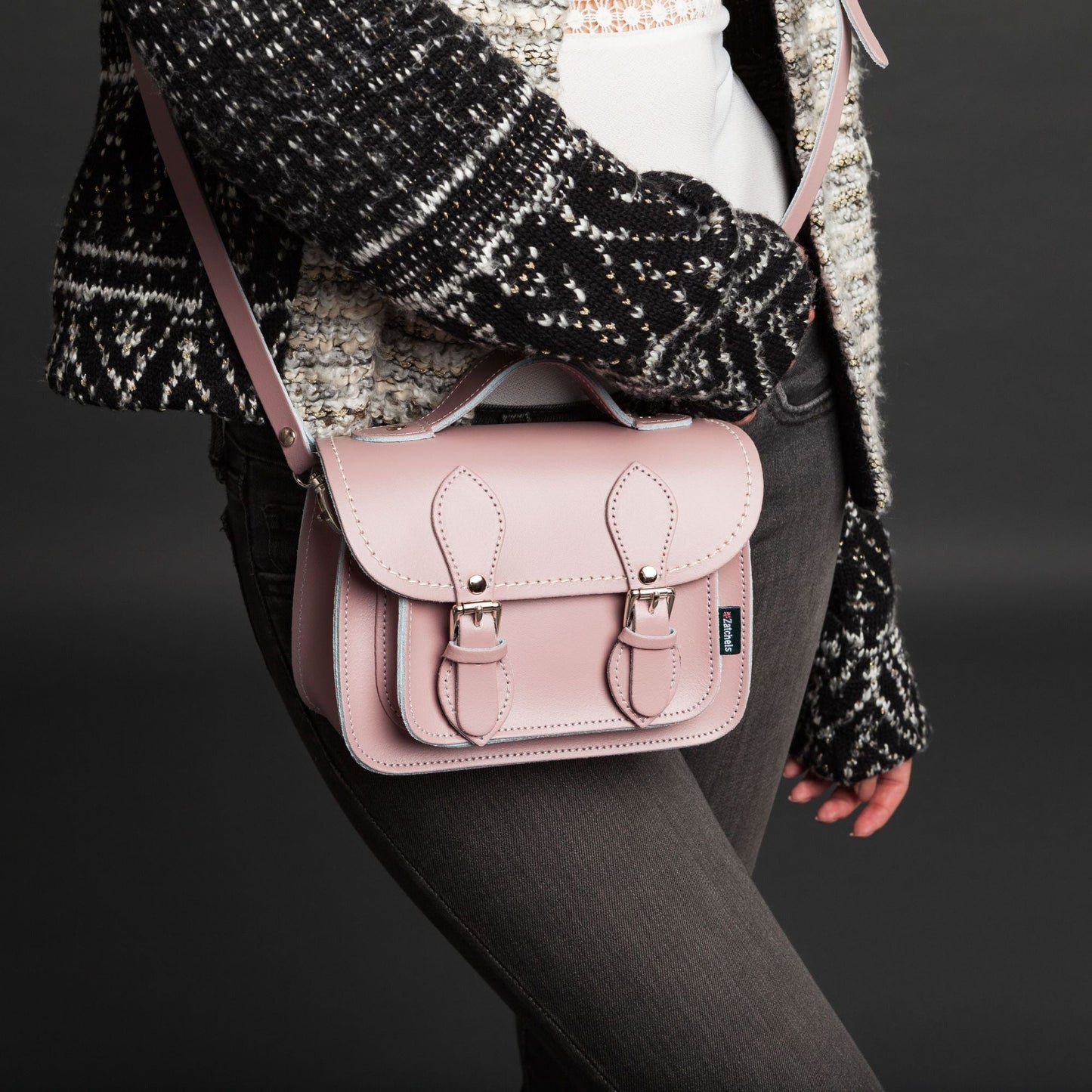 Handmade Leather Micro Satchel - White-3