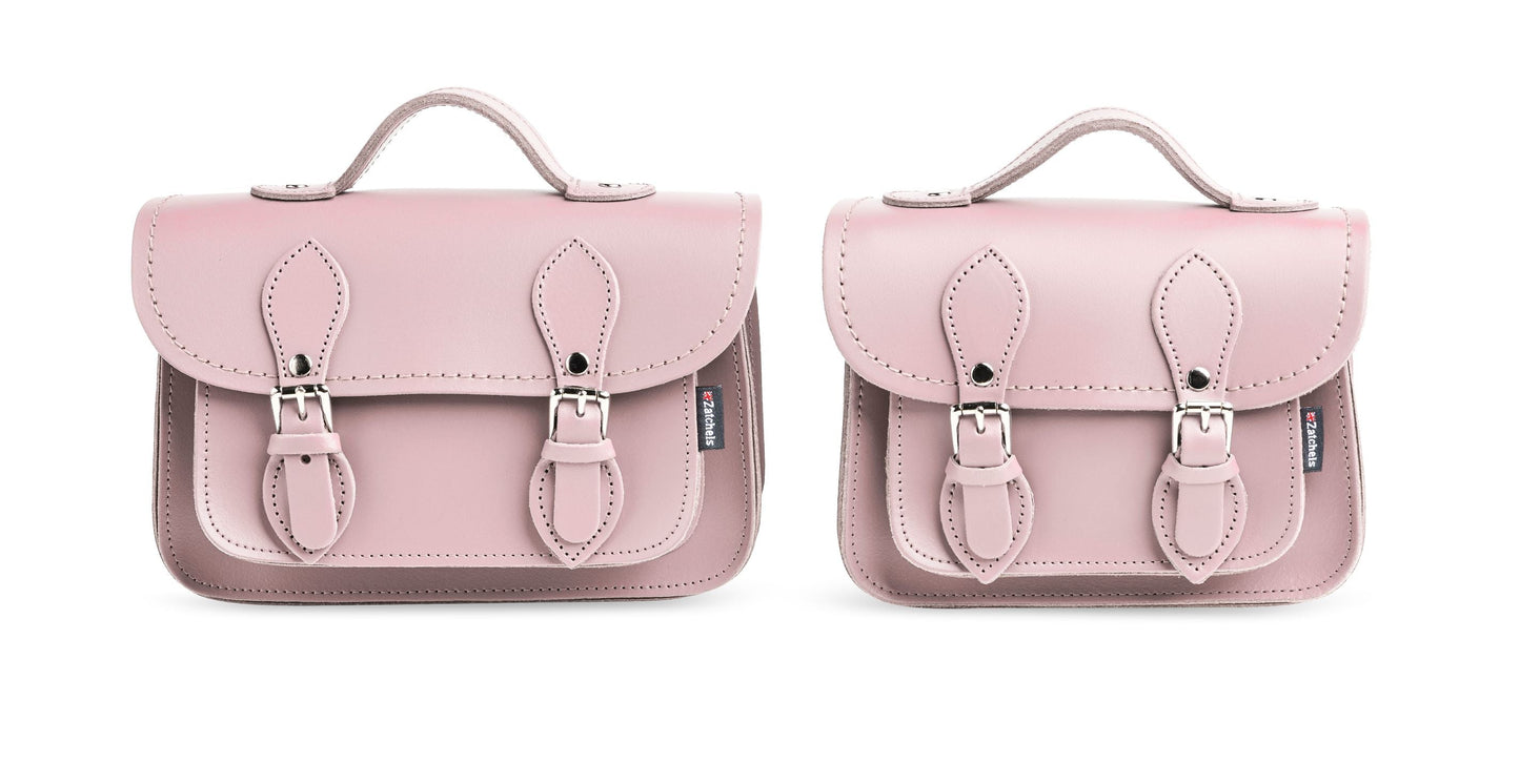 Handmade Leather Micro Satchel - Rose Quartz-1