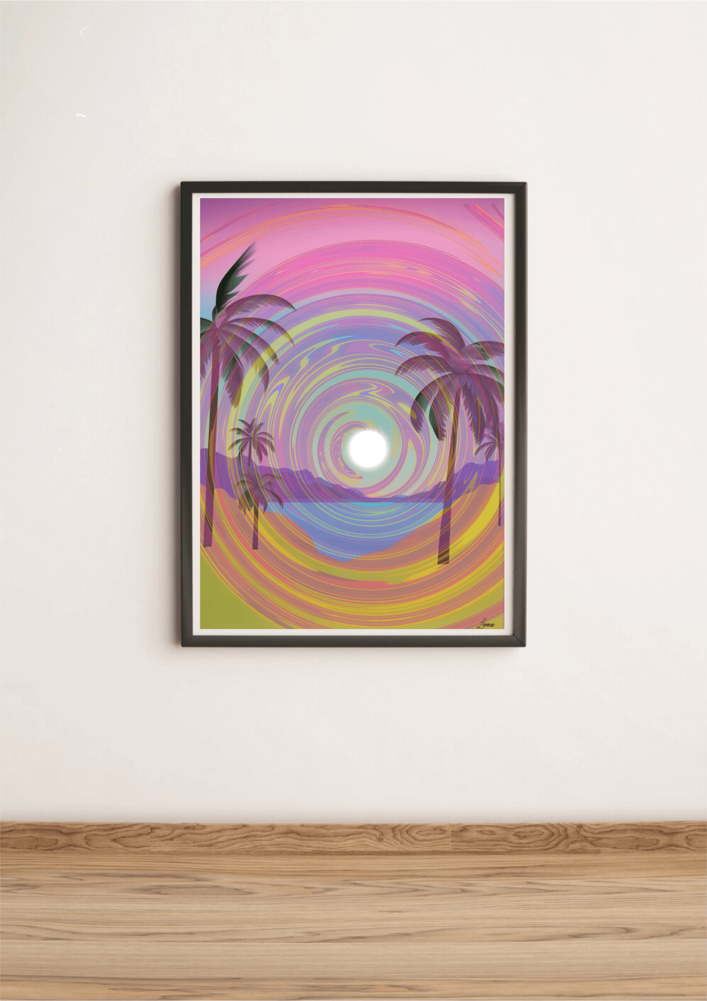 Serene Seaside Harmony – Psychedelic Beach Print - mezetto KEOLIX KEOLIX