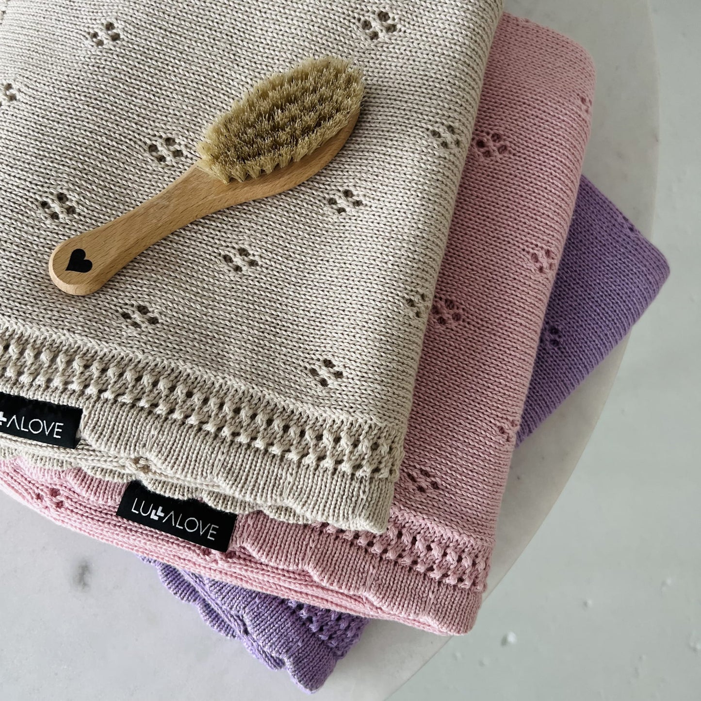 Soft cellular bamboo baby blanket - Beige - Daisy