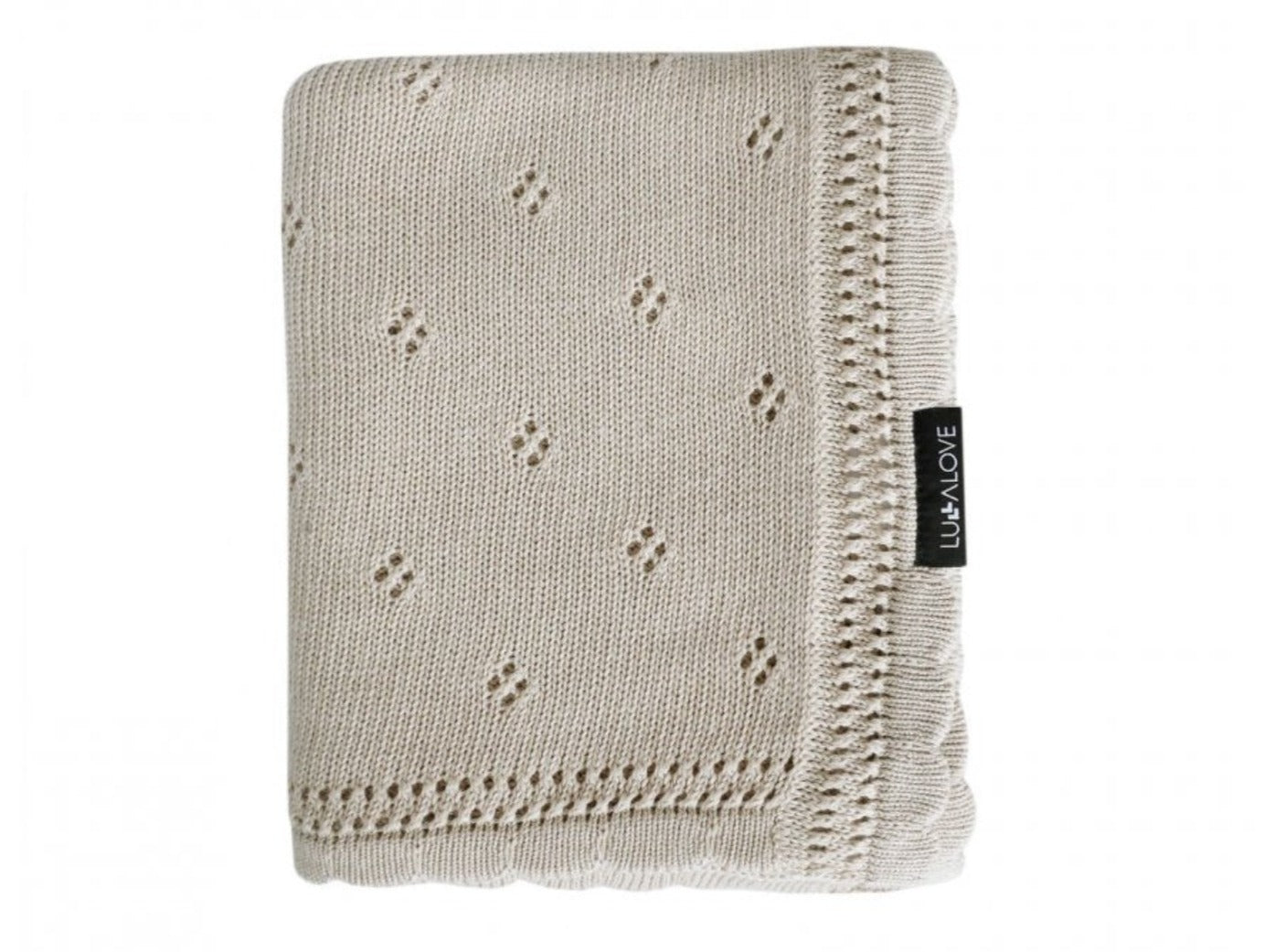 Soft cellular bamboo baby blanket - Beige - Daisy