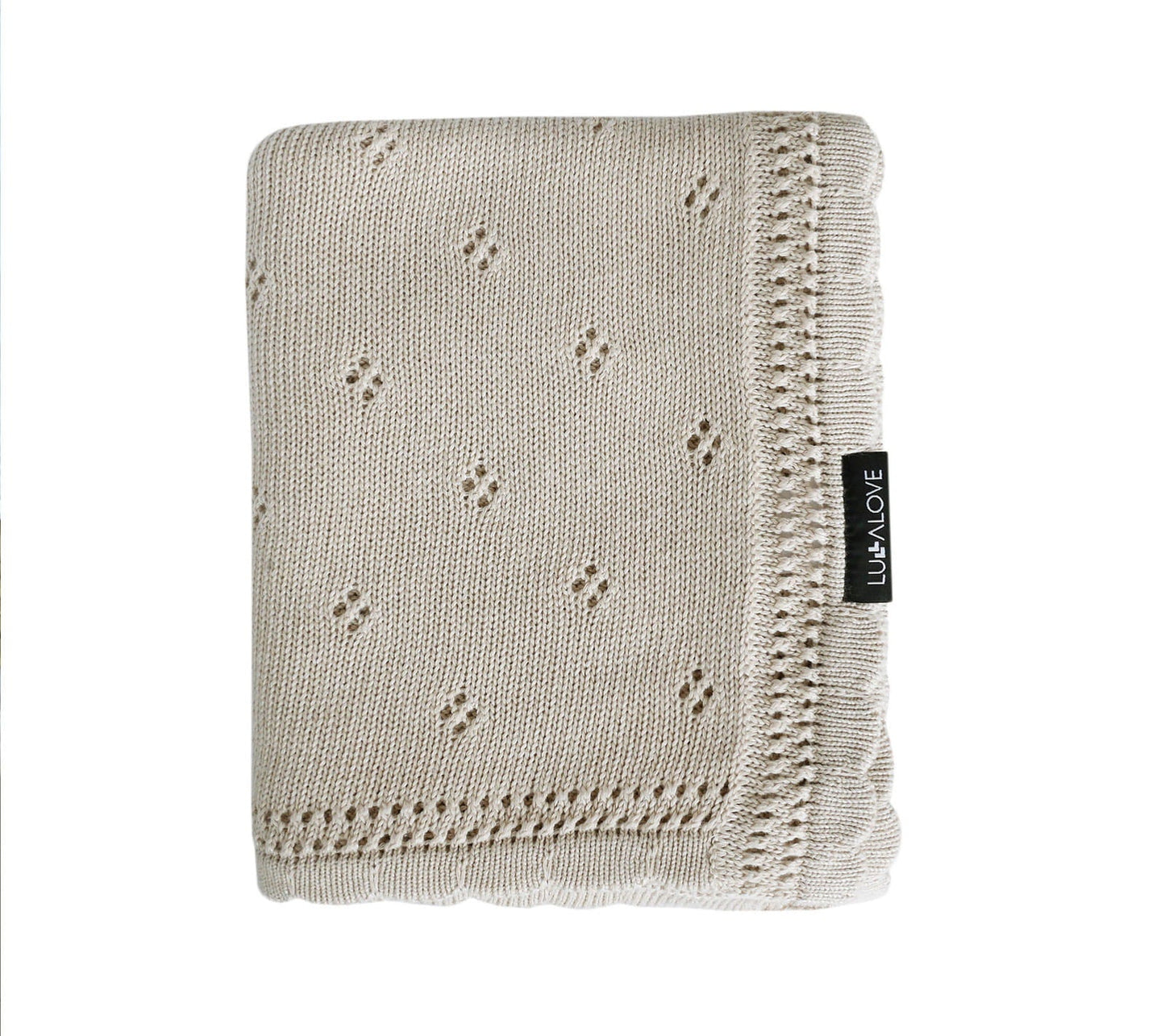 Soft cellular bamboo baby blanket - Beige - Daisy