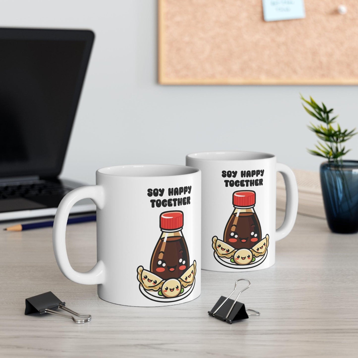 Soy Happy Together Mug | Cute Soy & Gyoza 11 oz - mezetto KEOLIX KEOLIX