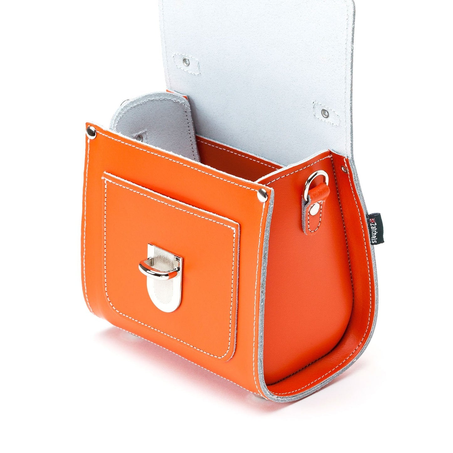 Handmade Leather Sugarcube Handbag - Orange-2