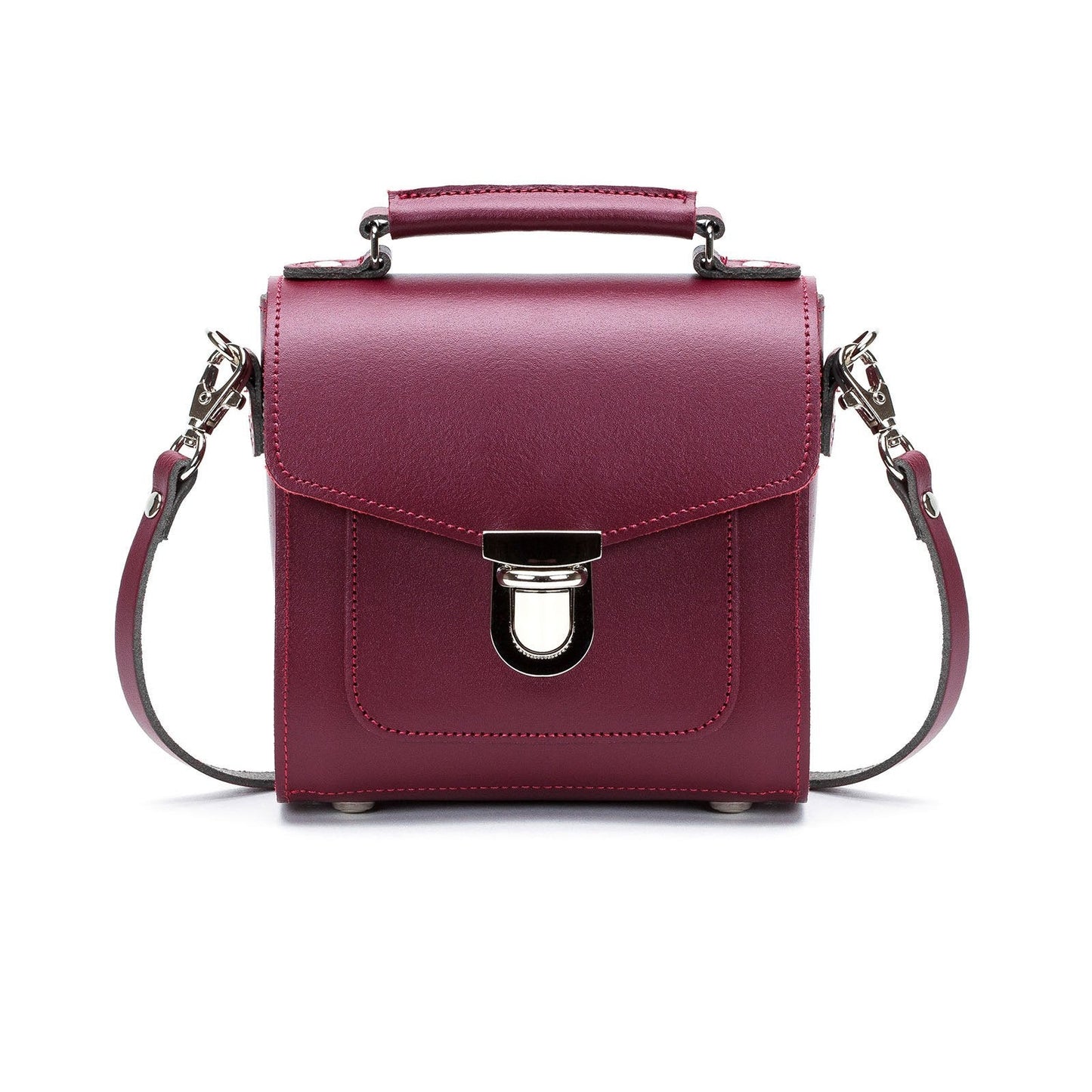 Handmade Leather Sugarcube Handbag - Oxblood-0