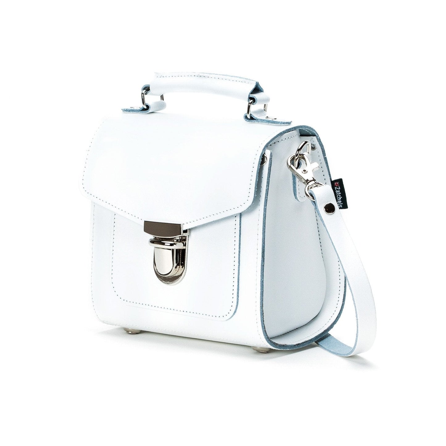 Handmade Leather Sugarcube Handbag - White-1